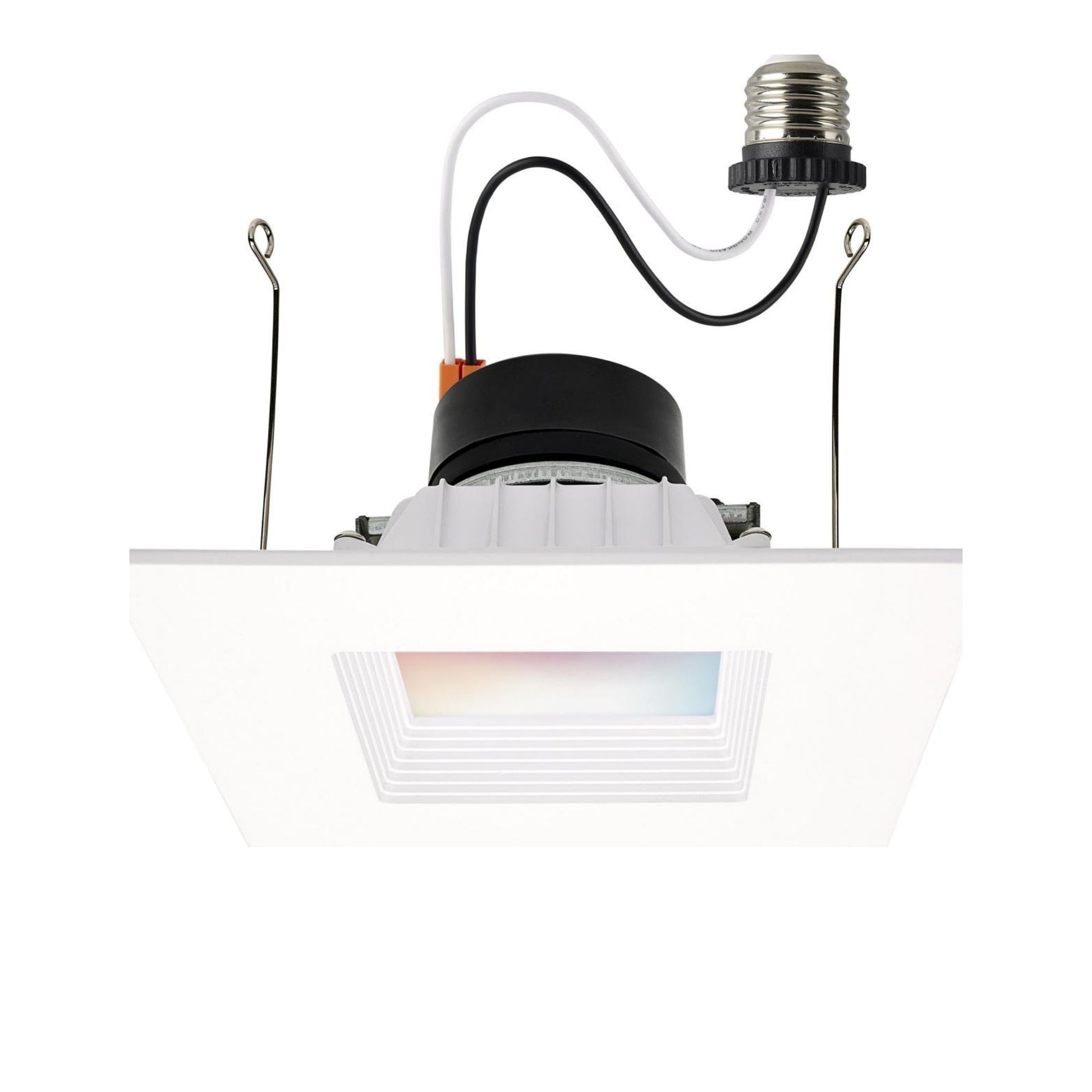 Starfish 6" Smart LED Retrofit Downlight, 850lm, RGB, Square Baffle Trim - Bees Lighting