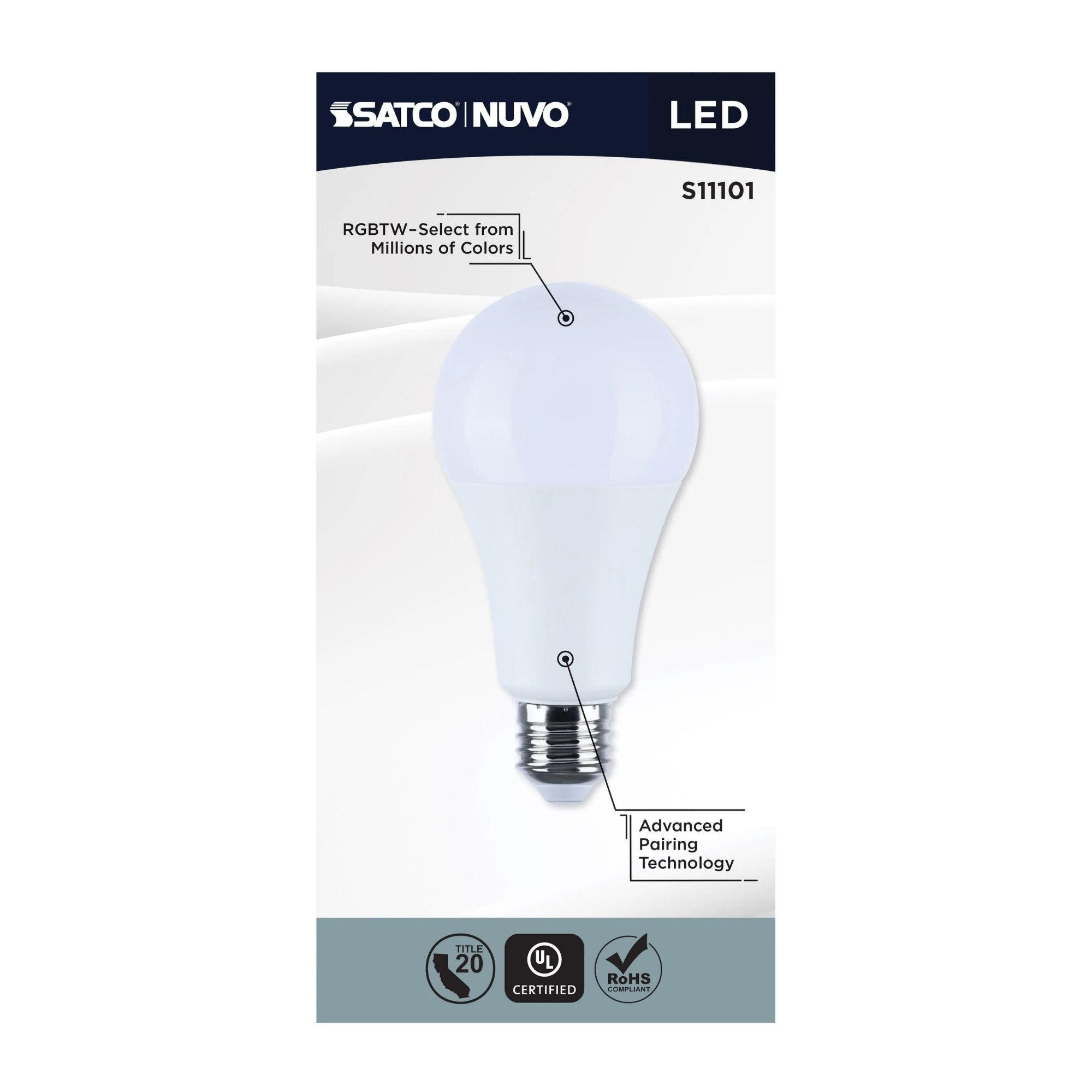 Starfish A21 Wi-Fi Smart LED Bulb, 13W, 1100 Lm, 27K-50K RGBTW, E26 Base, 120V