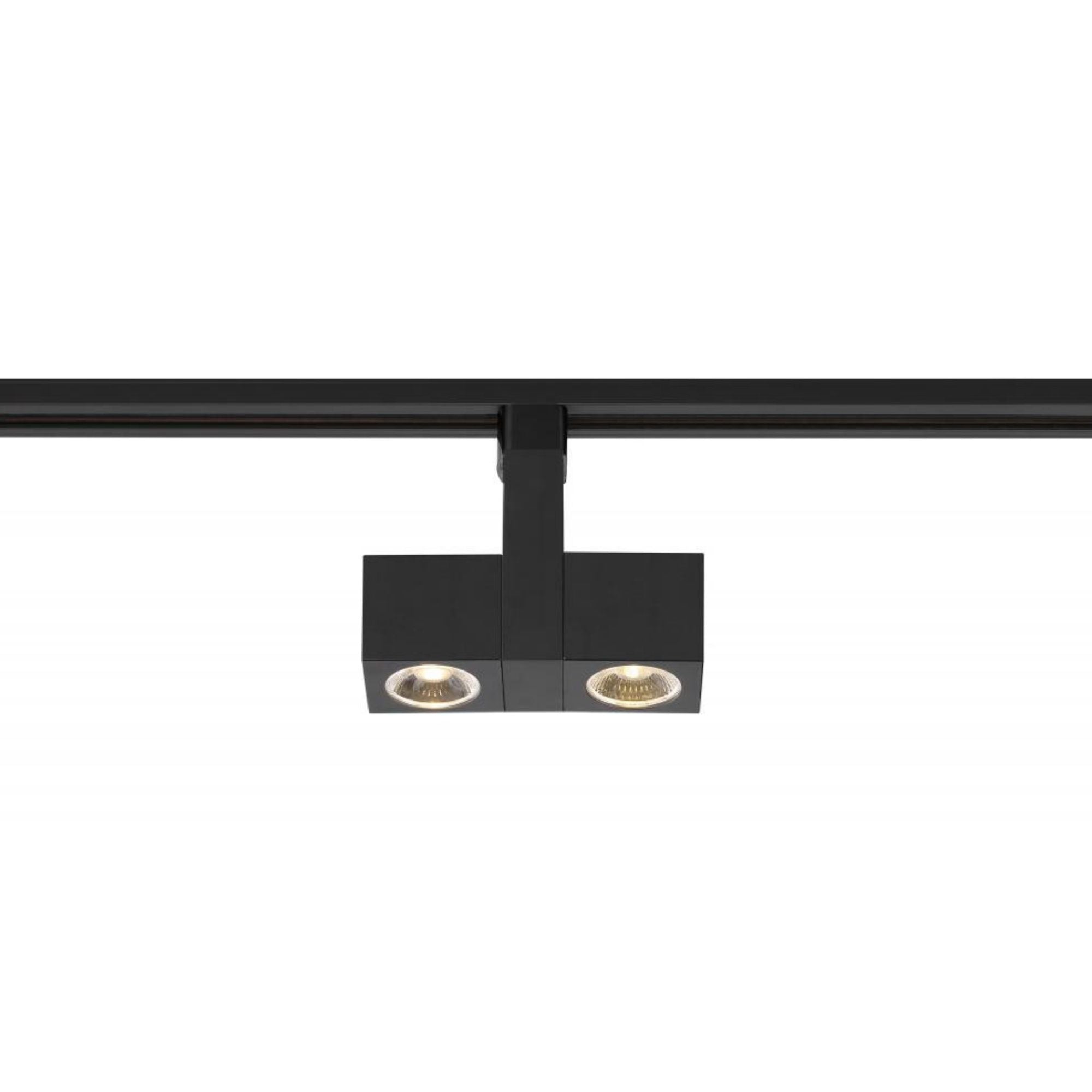 LED Dual Square Track Head 24W 2000 Lumens 3000K, Halo, 36°, Black
