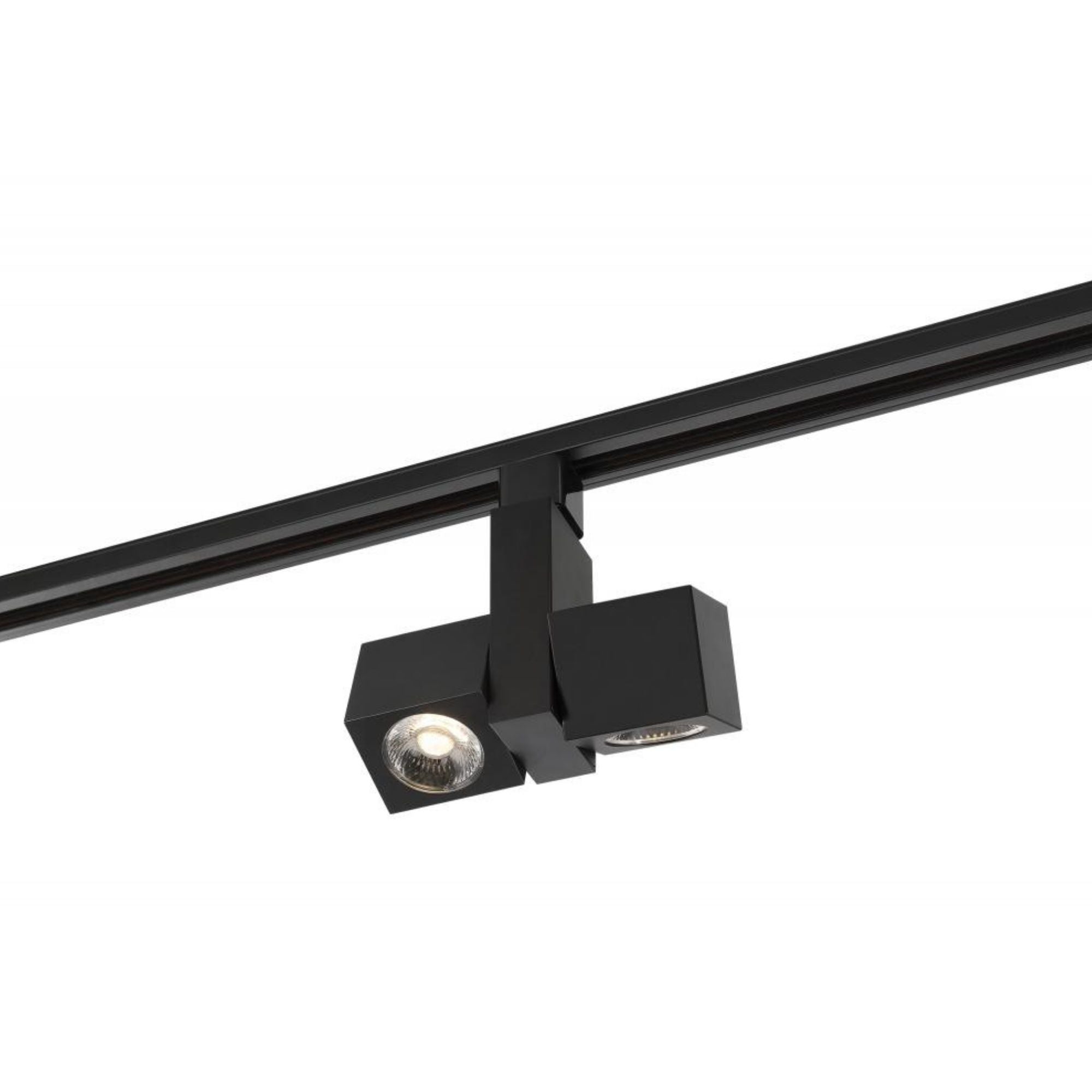 LED Dual Square Track Head 24W 2000 Lumens 3000K, Halo, 36°, Black