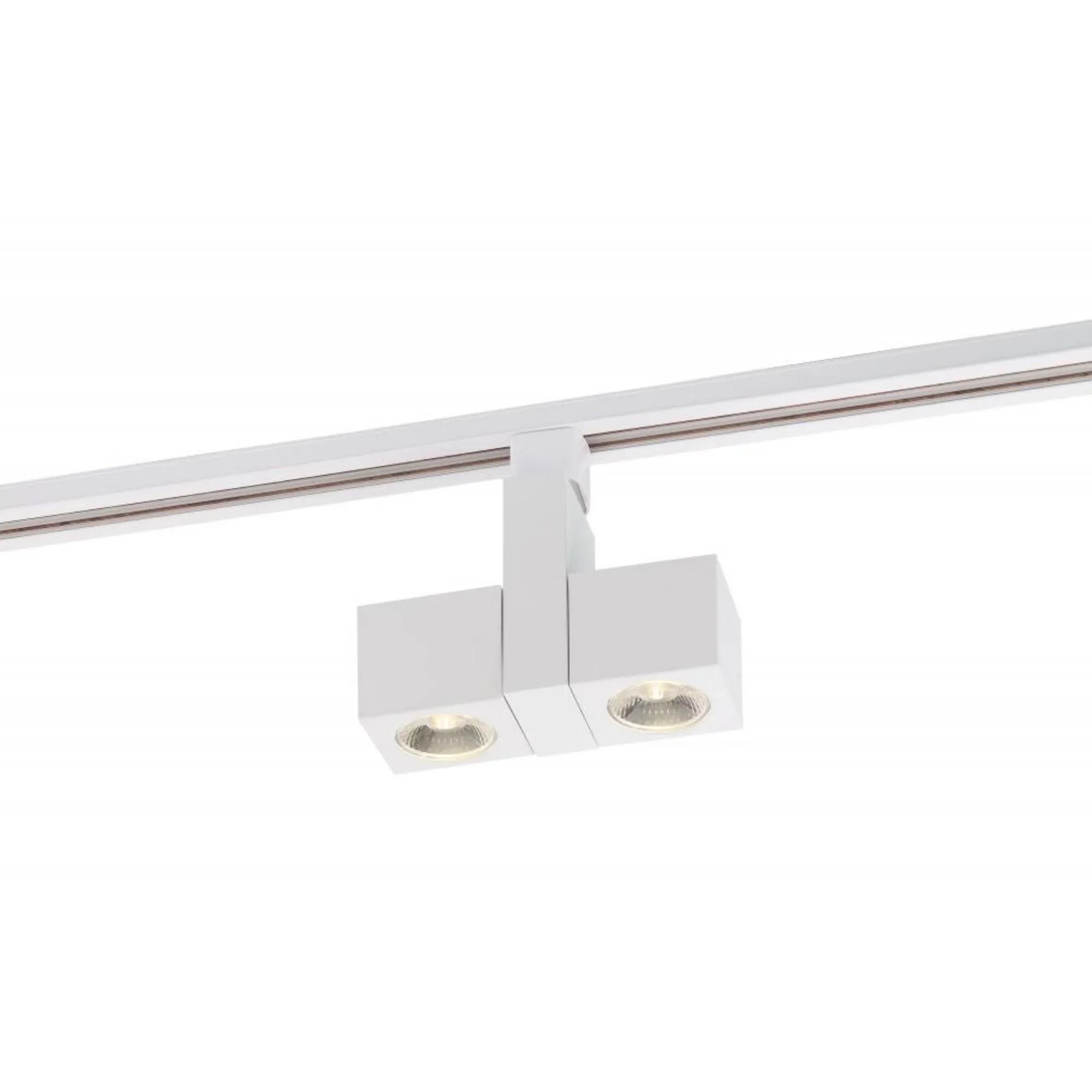 LED Dual Square Track Head 24W 2000 Lumens 3000K, Halo, 36°, White