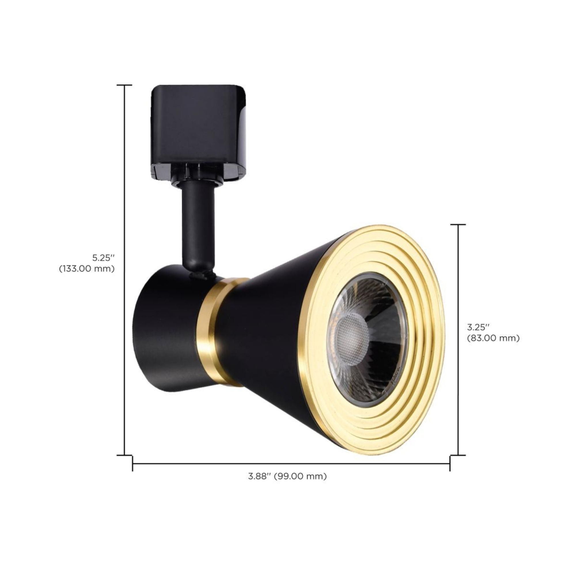 LED Cinch Halo Track Head 12W 1000 Lumens 3000K, 24°, Black & Brass