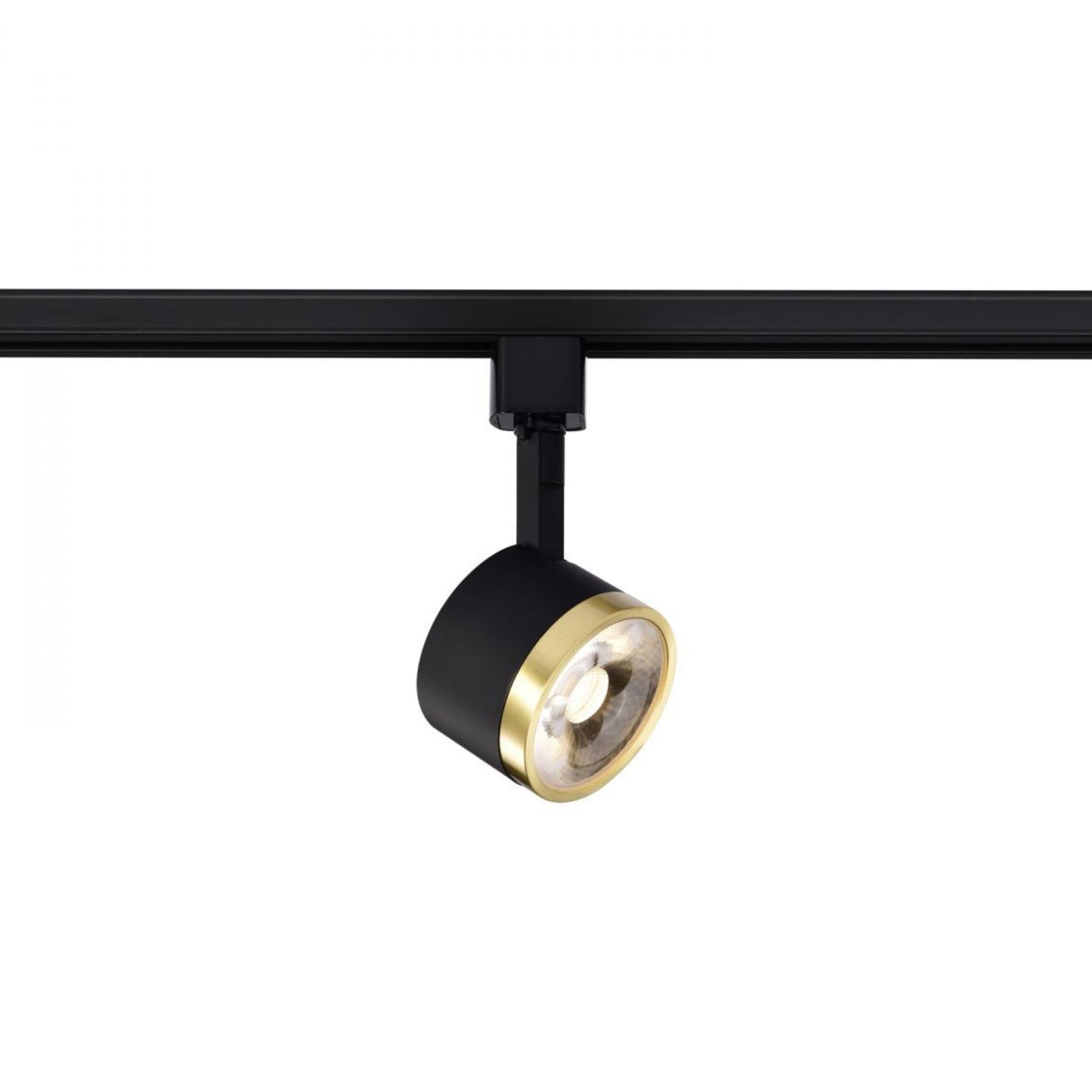 Round LED Track Head, 1000 Lumens, 12W, 3000K, Halo, 24° Beam Angle, Black|Brass