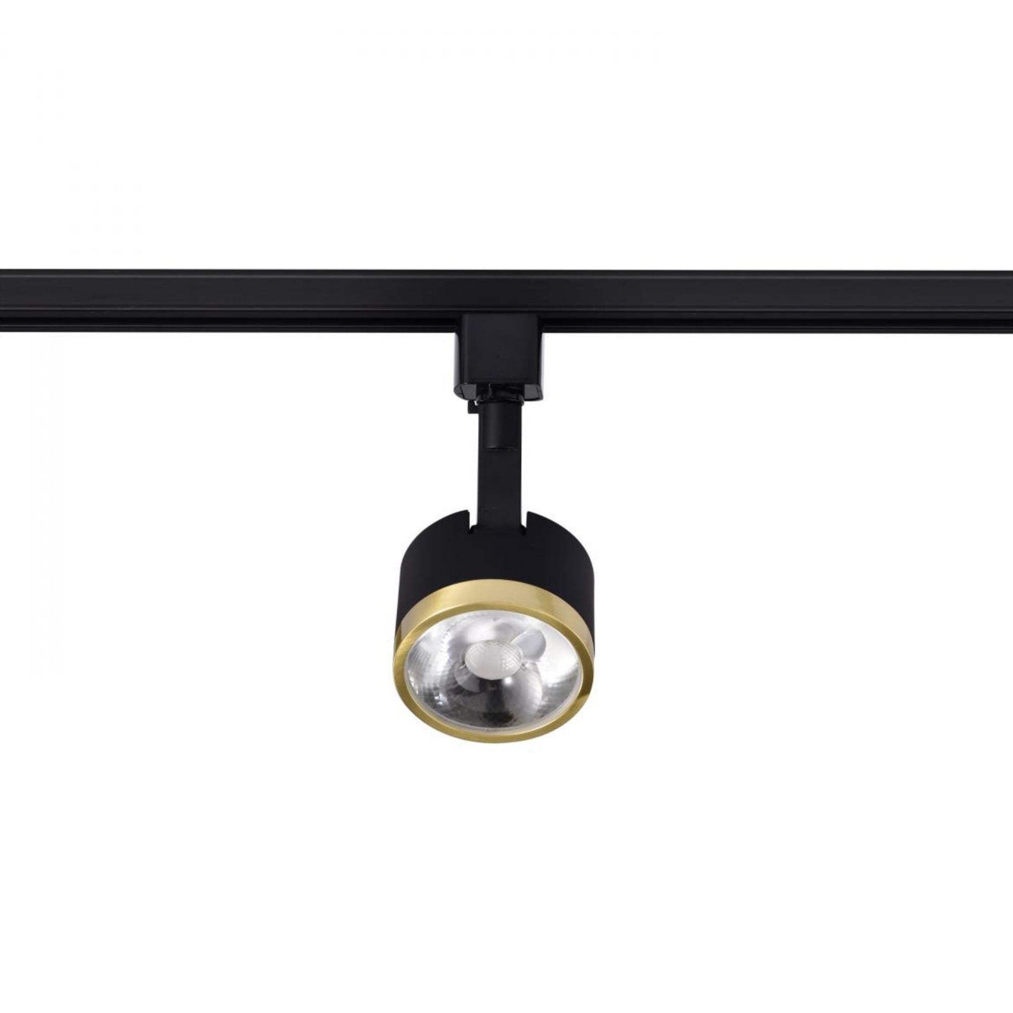 Round LED Track Head, 1000 Lumens, 12W, 3000K, Halo, 24° Beam Angle, Black|Brass