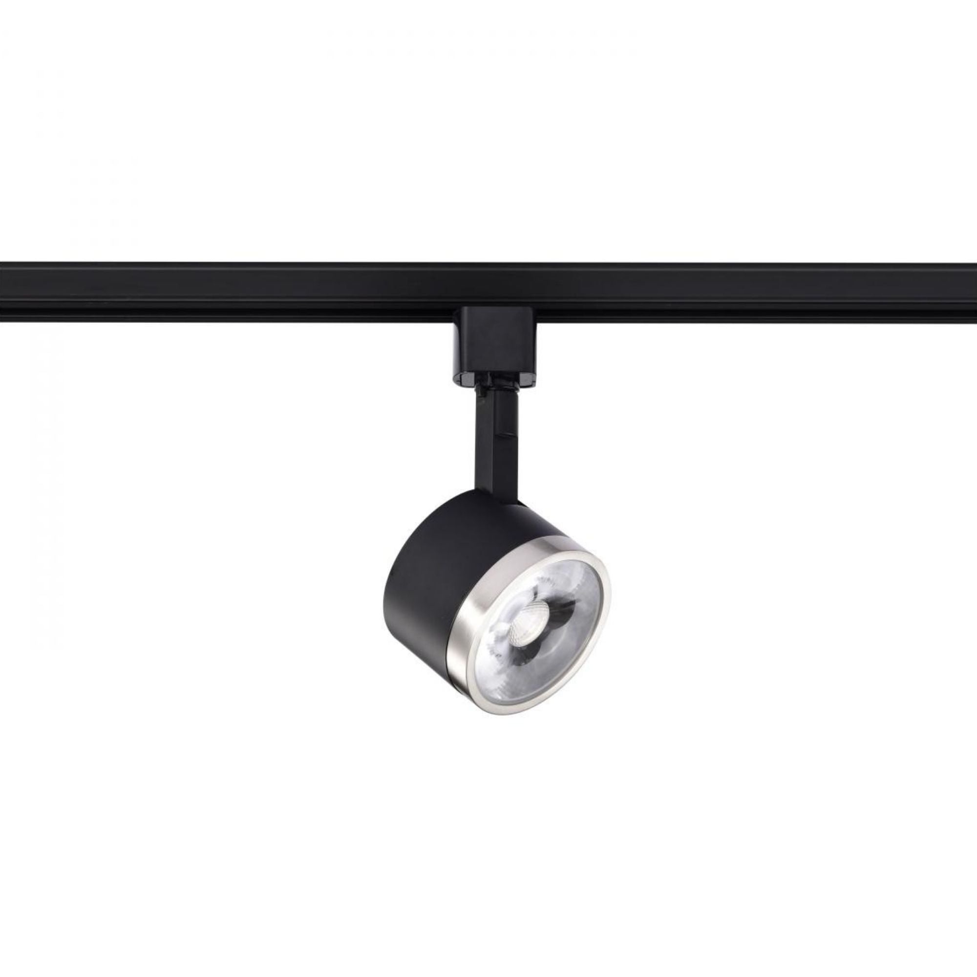 Round LED Track Head, 1000 Lumens, 12W, 3000K, Halo, 24° Beam Angle, Black|Nickel