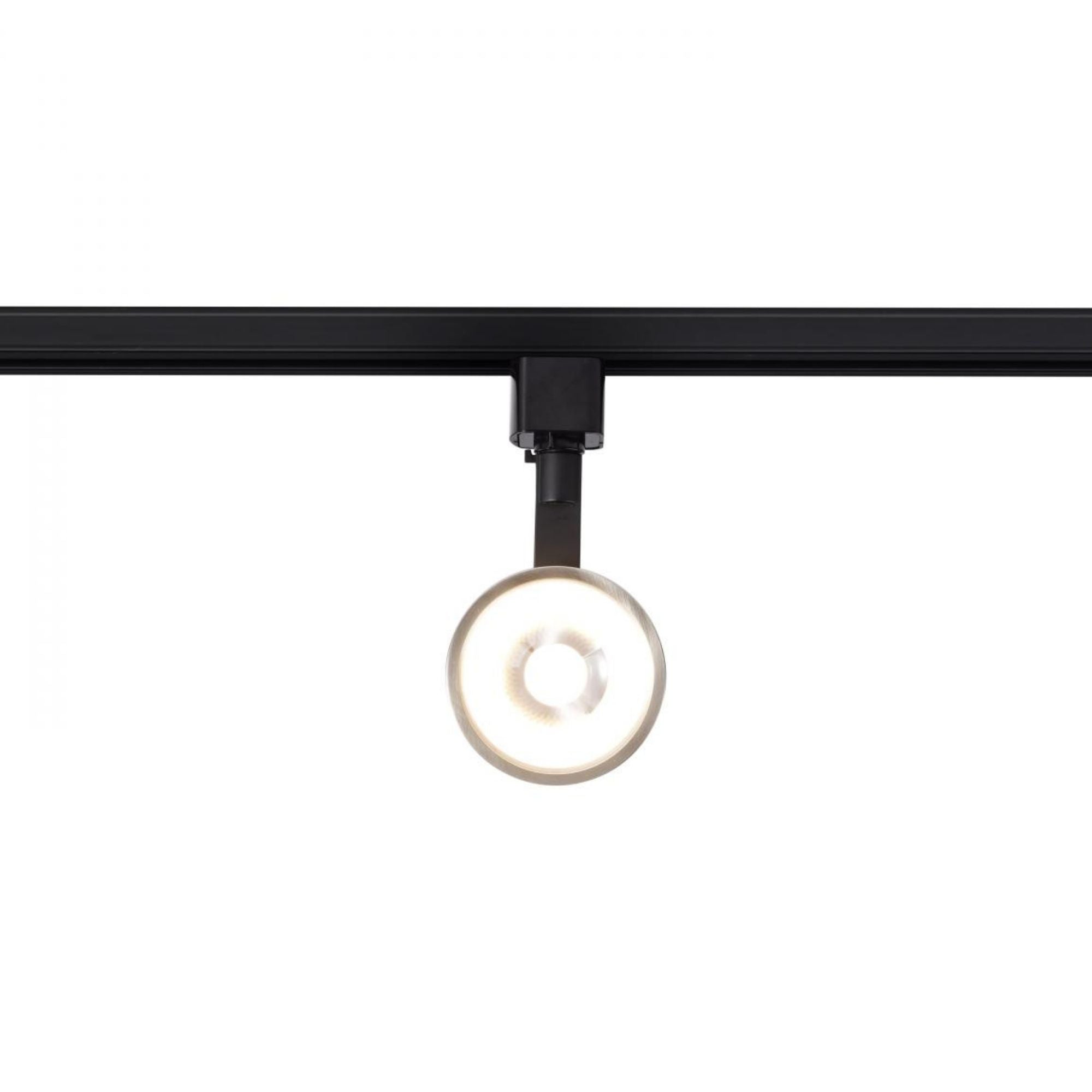 Round LED Track Head, 1000 Lumens, 12W, 3000K, Halo, 24° Beam Angle, Black|Nickel