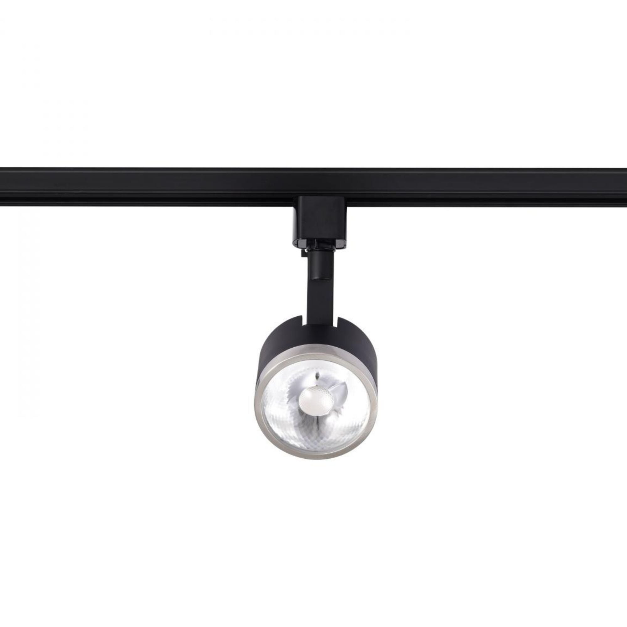 Round LED Track Head, 1000 Lumens, 12W, 3000K, Halo, 24° Beam Angle, Black|Nickel