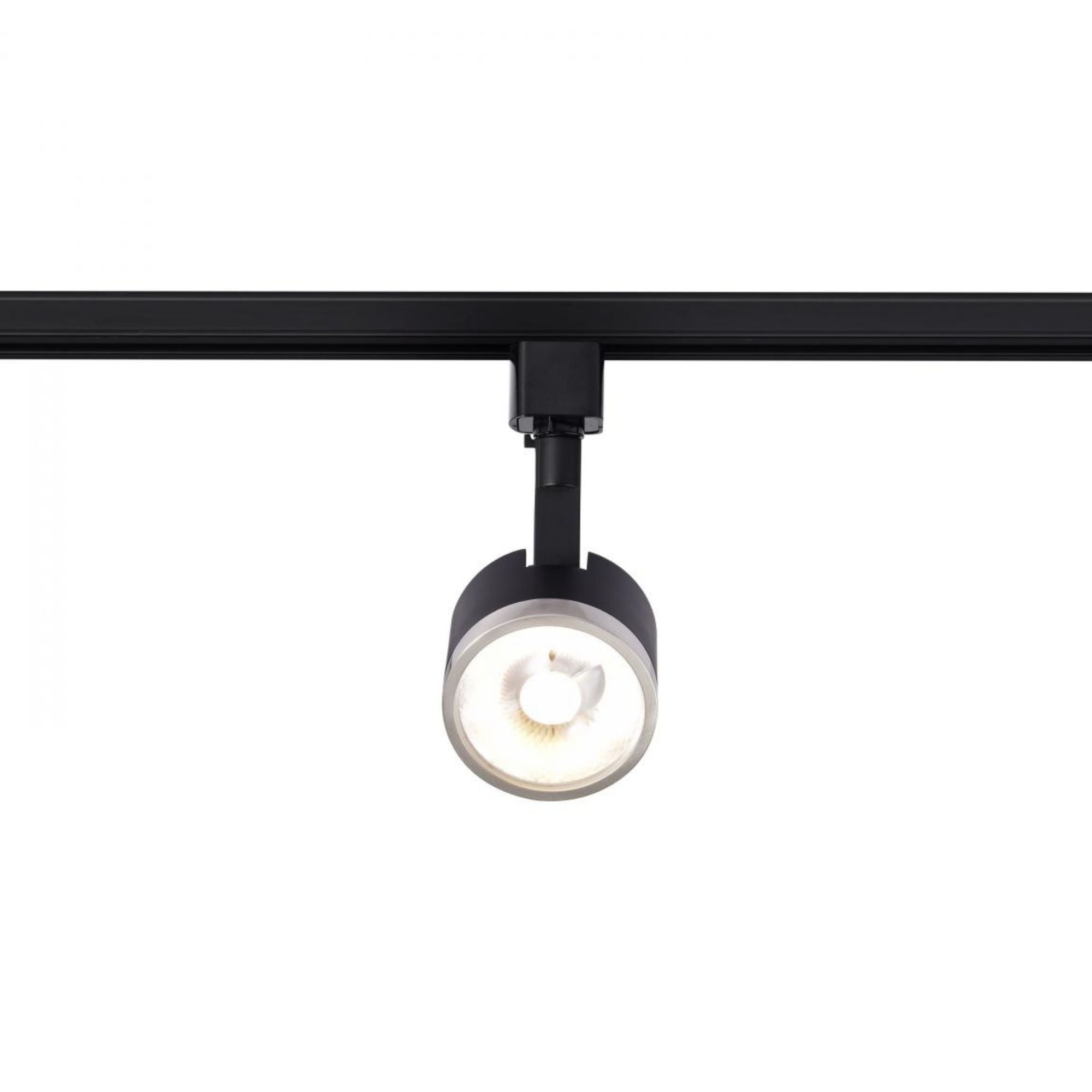 Round LED Track Head, 1000 Lumens, 12W, 3000K, Halo, 24° Beam Angle, Black|Nickel