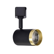 LED Small Cylinder Halo Track Head 12W 1000 Lumens 3000K, 24°, Black & Brass