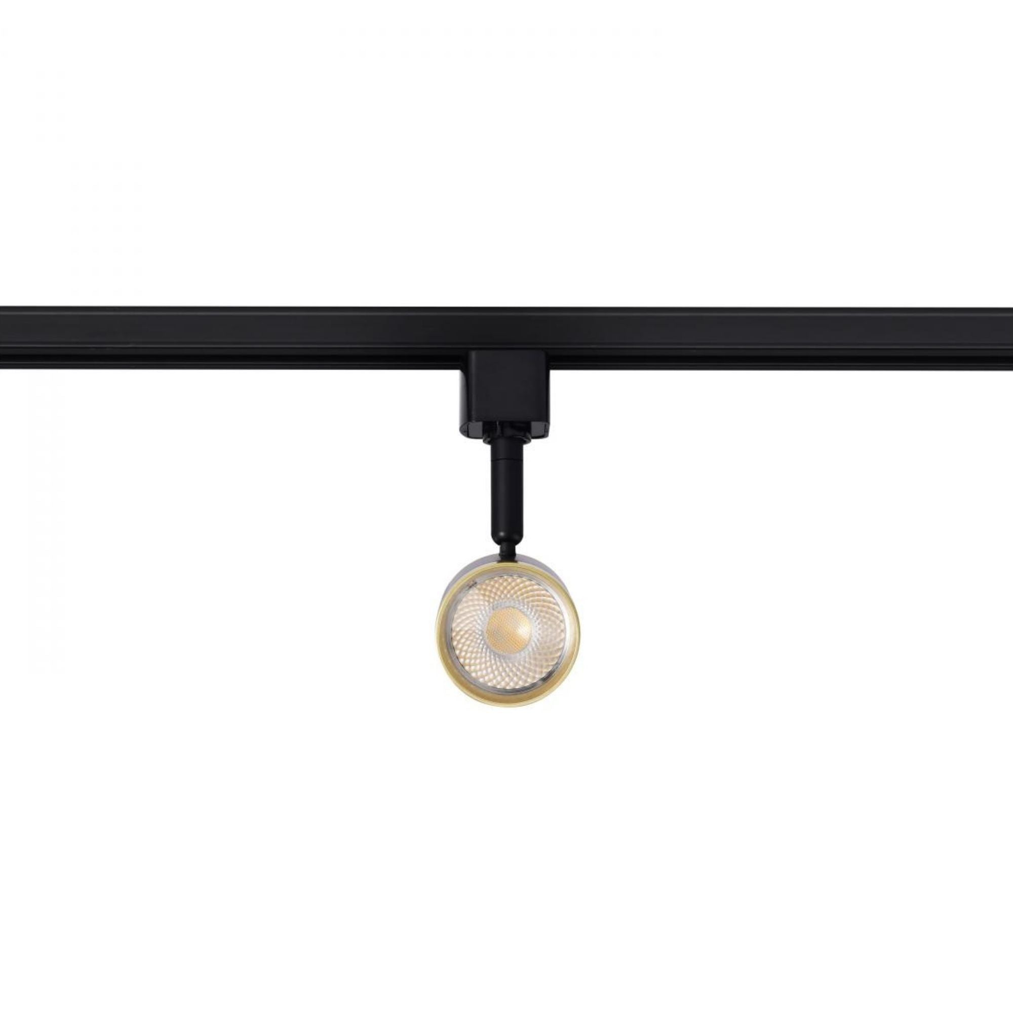LED Small Cylinder Halo Track Head 12W 1000 Lumens 3000K, 24°, Black & Brass