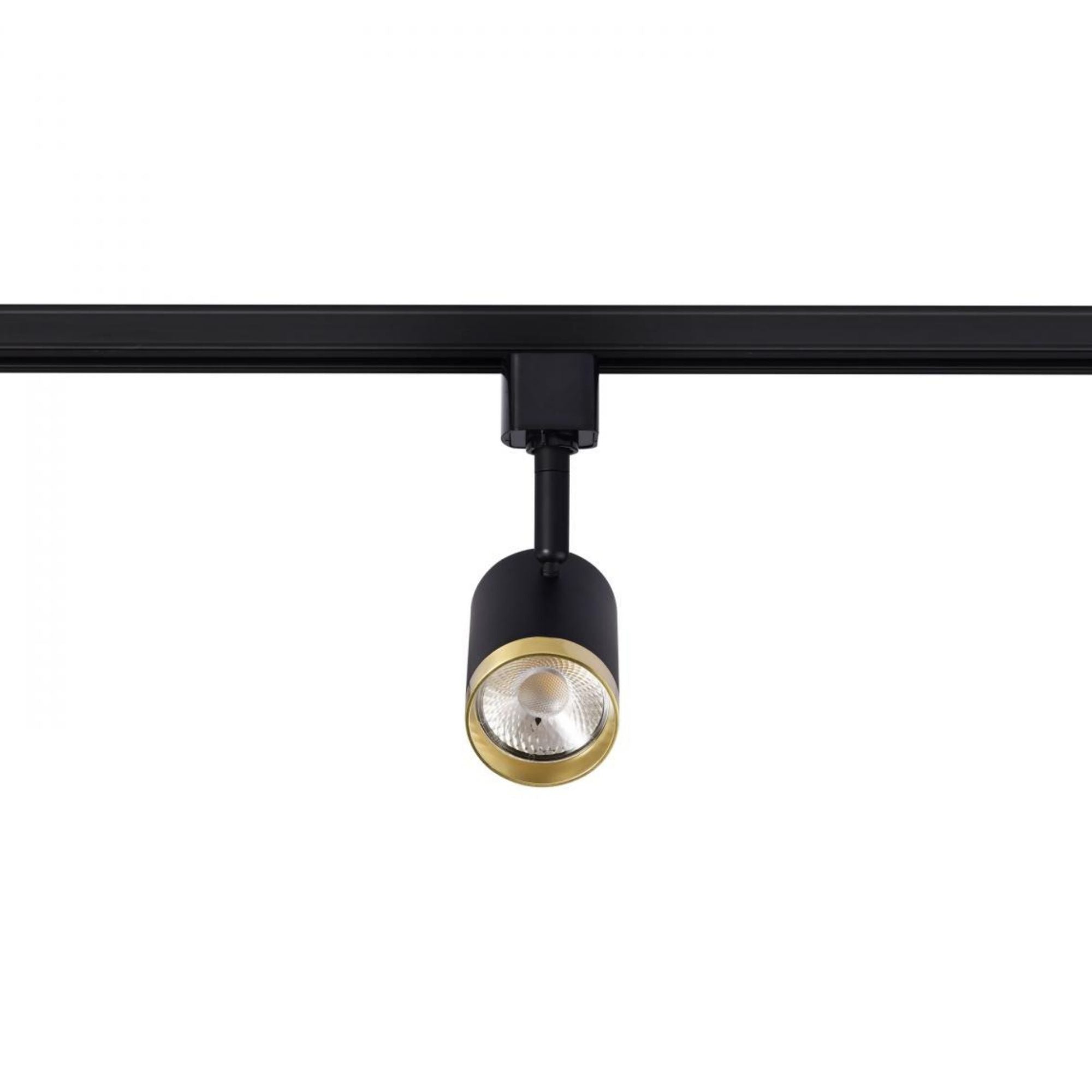 LED Small Cylinder Halo Track Head 12W 1000 Lumens 3000K, 24°, Black & Brass