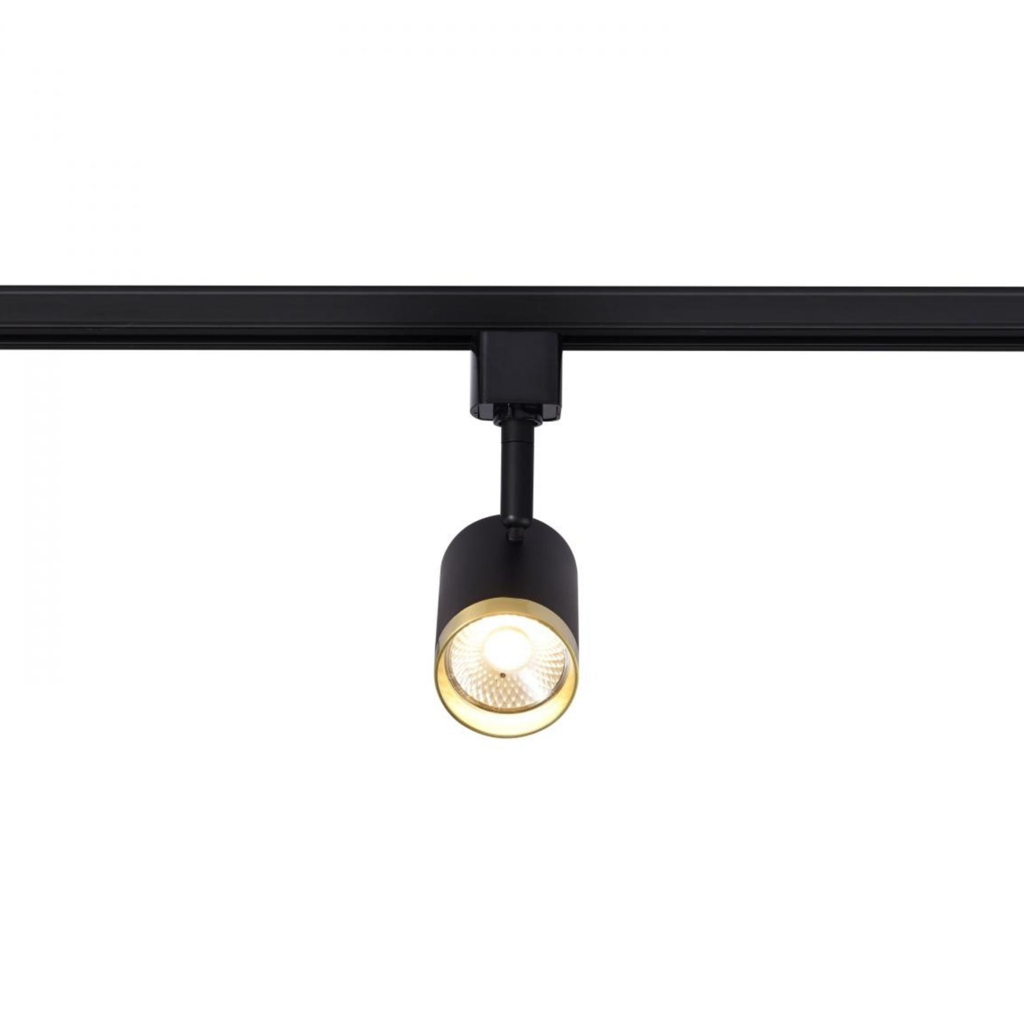LED Small Cylinder Halo Track Head 12W 1000 Lumens 3000K, 24°, Black & Brass