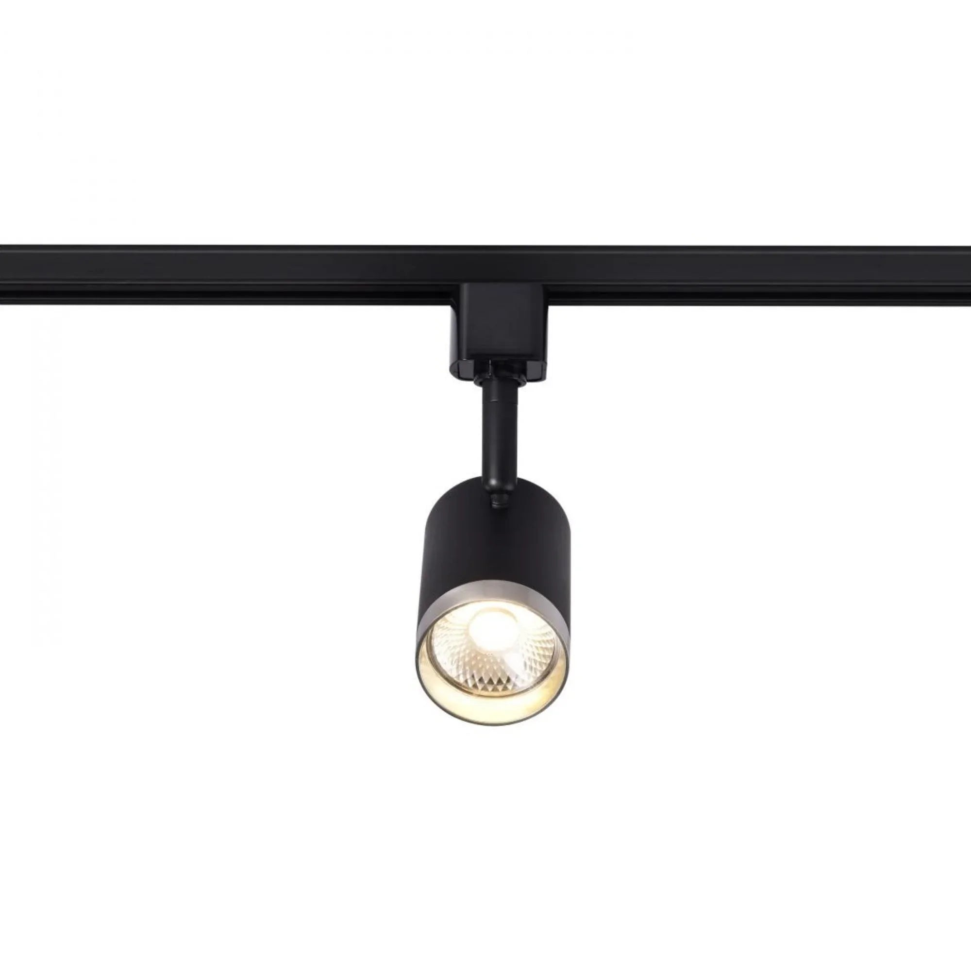 LED Small Cylinder Halo Track Head 12W 1000 Lumens 3000K, 24°, Black & Nickel