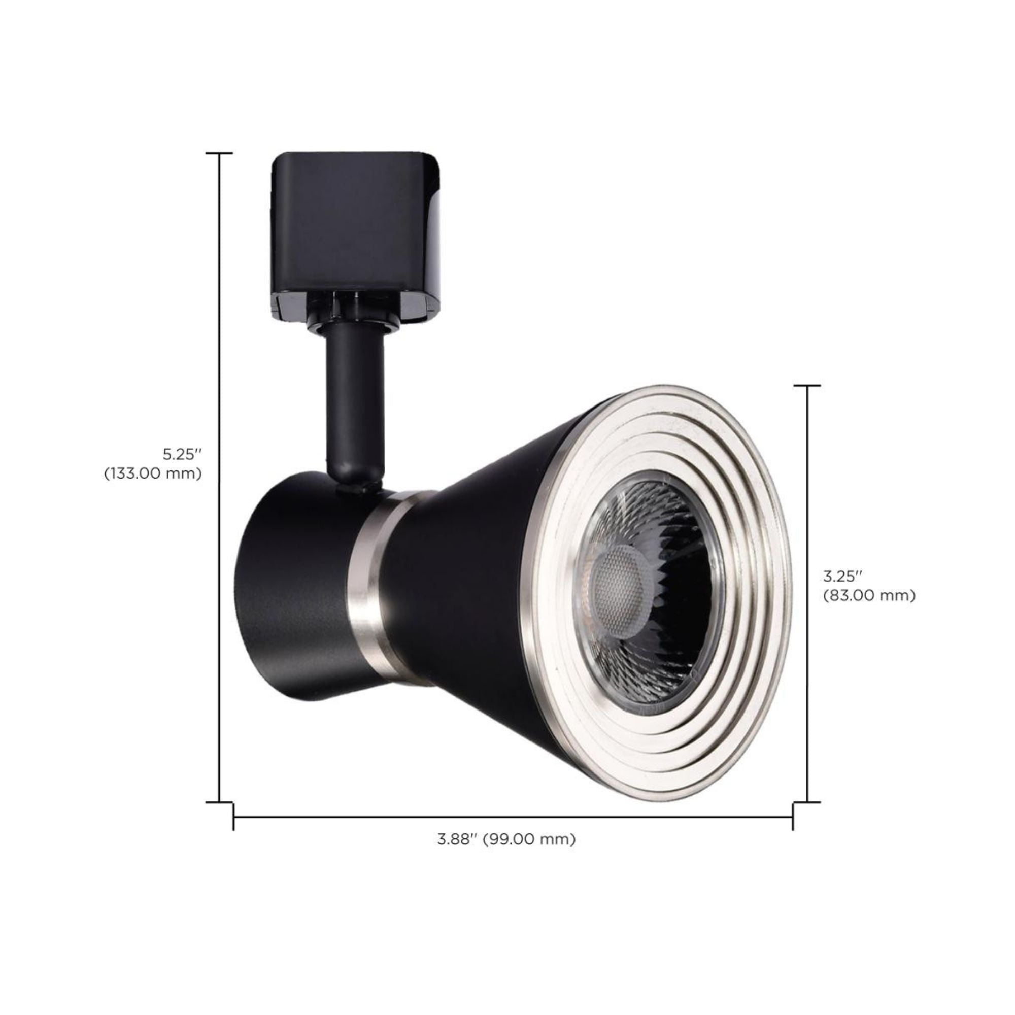 LED Cinch Halo Track Head 12W 1000 Lumens 3000K, 36°, Black & Nickel