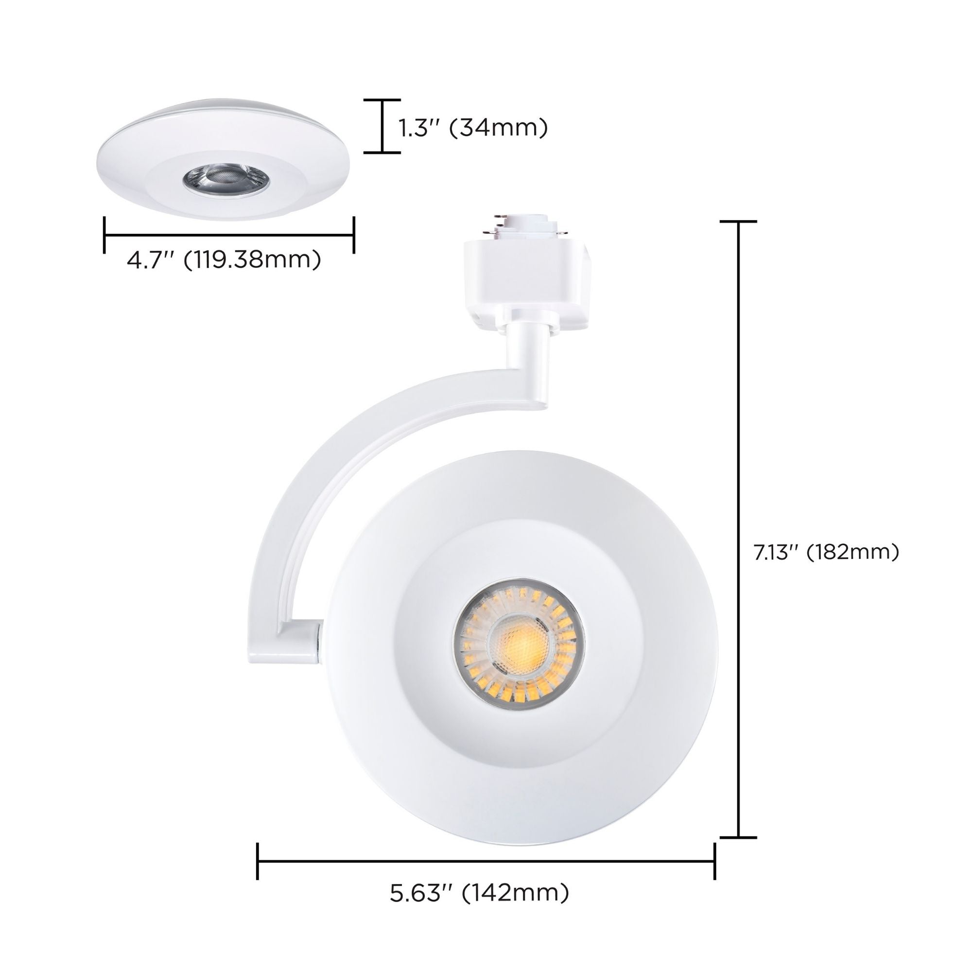 Satco Orb Track Head, H-Type, White, Selectable CCT, 1020 Lumens, 24° Beam Angle