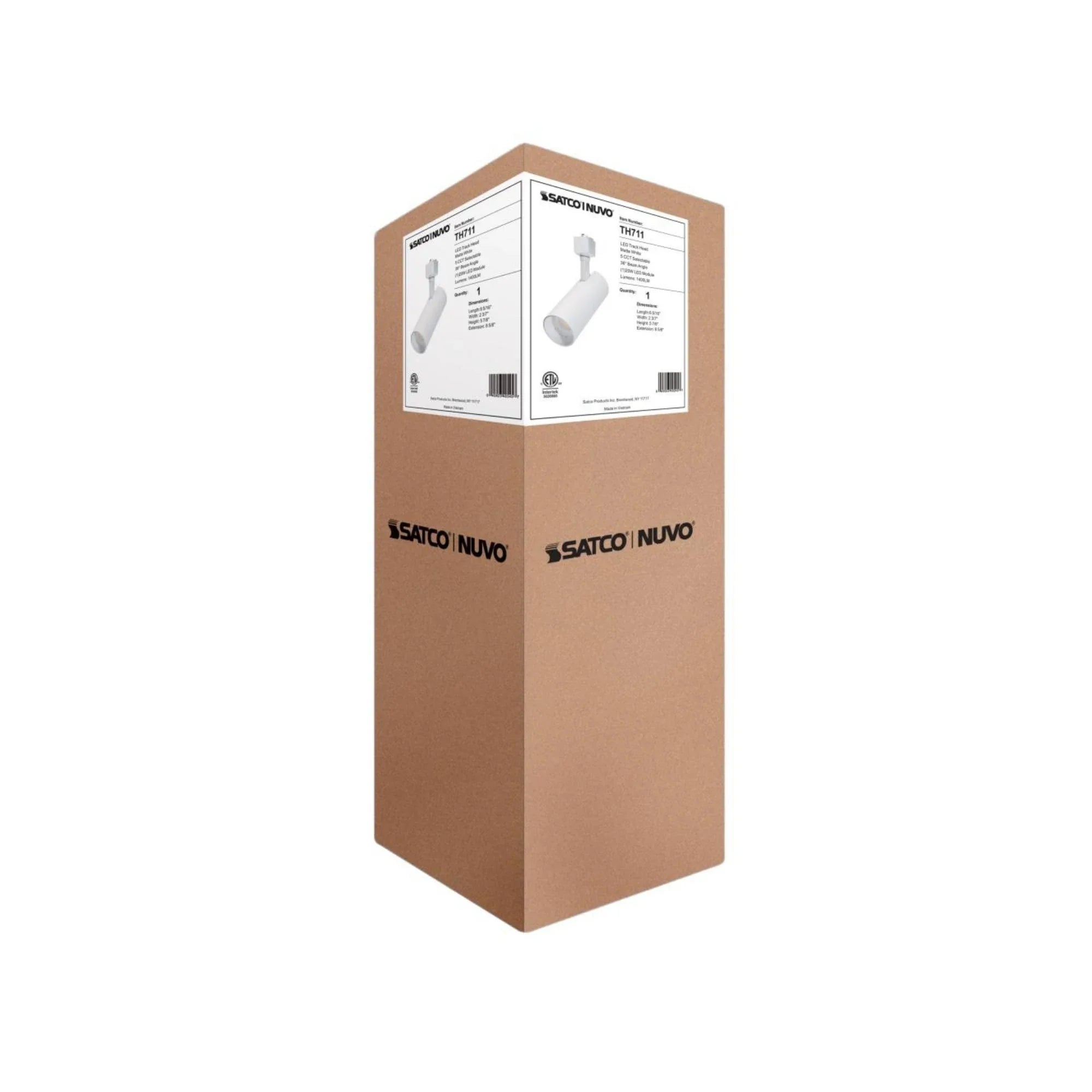 LED Track Head Adjustable Cylinder 20W 1400 Lumens, Selectable CCT, Halo, 36°, White