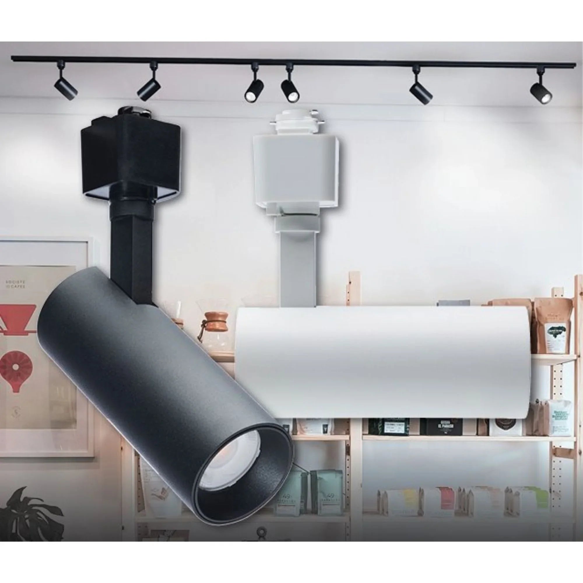 LED Track Head Adjustable Cylinder 20W 1400 Lumens, Selectable CCT, Halo, 36°, White