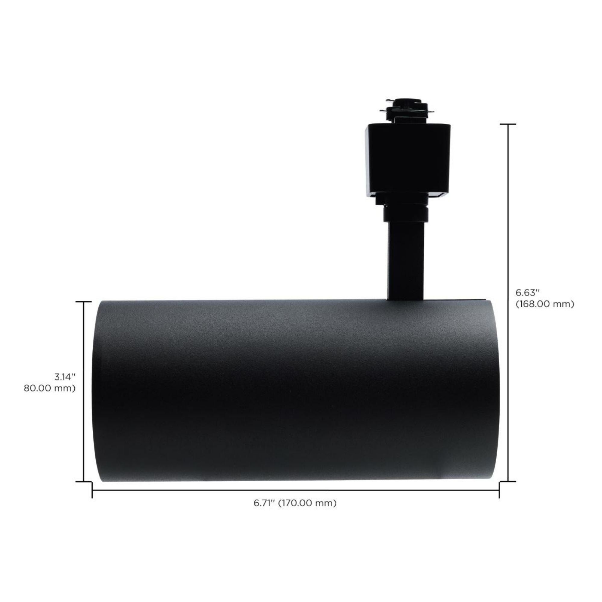 LED Track Head Adjustable Cylinder 30W 2100 Lumens, Selectable CCT, Halo, 48°, Black