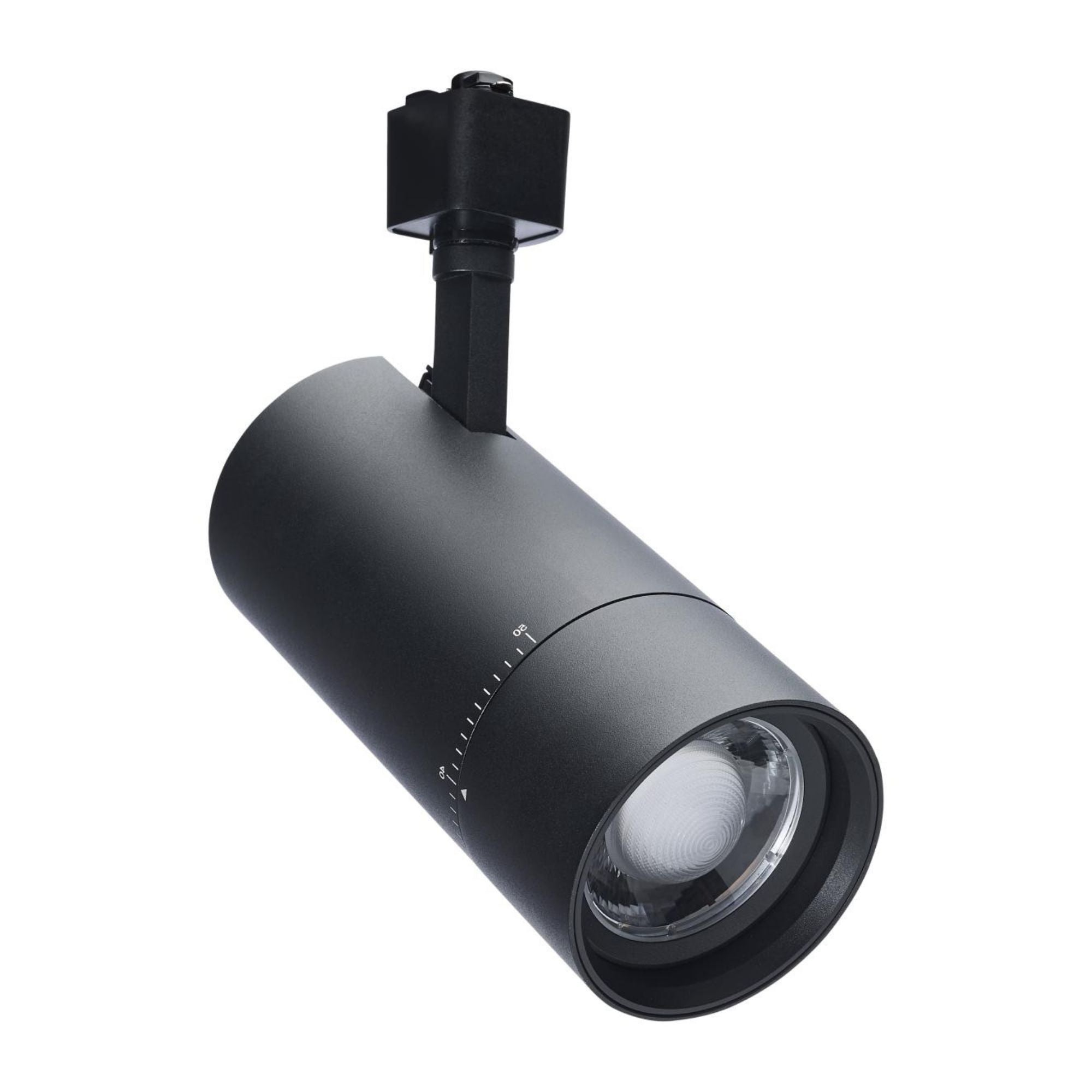 Beam Adjustable LED Track Head 30W 2100 Lumens, Selectable CCT, Halo, 20°- 50°, Black