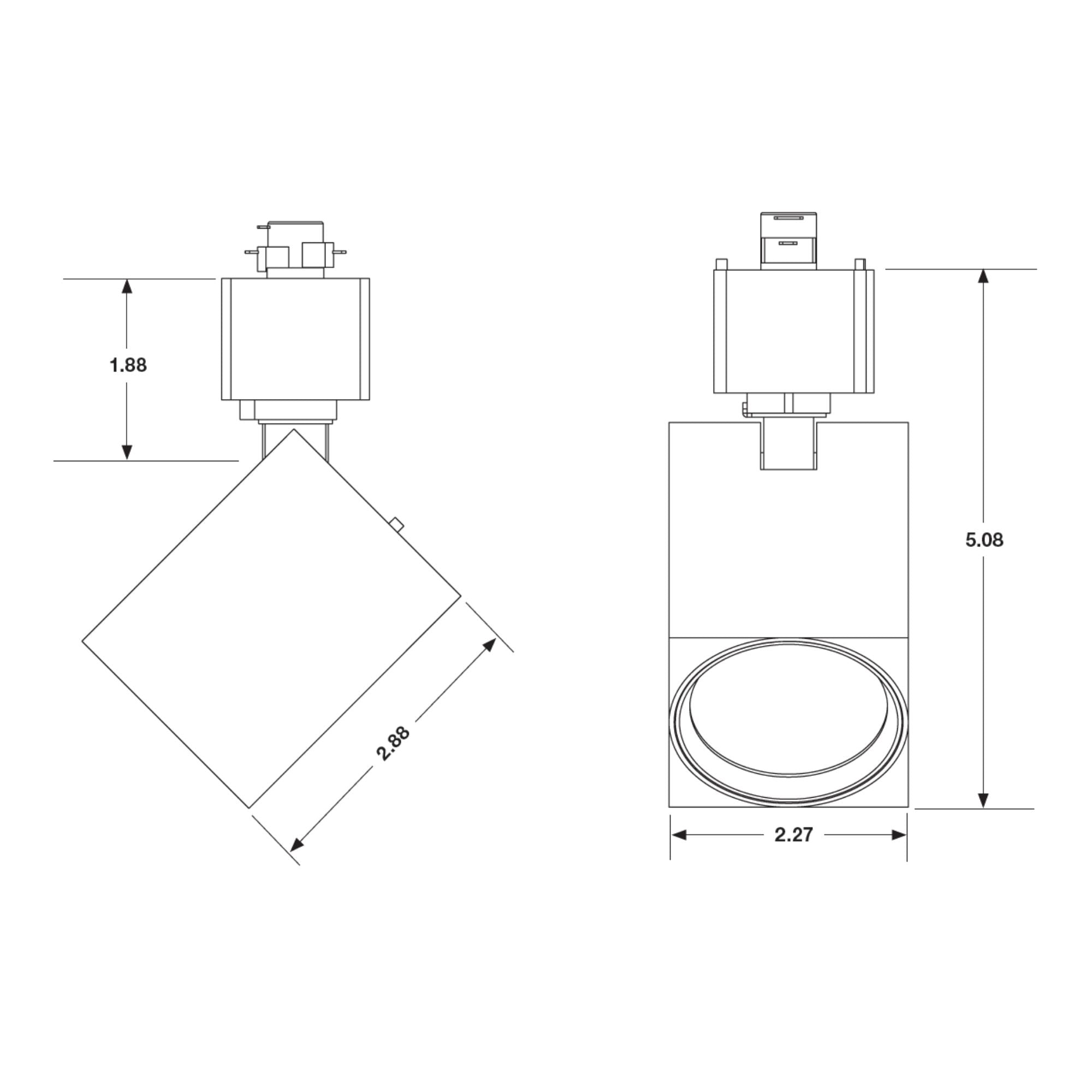 Satco Square Track Head, H-Type, Brushed Nickel, Selectable CCT, 500 Lumens, 36° Beam Angle