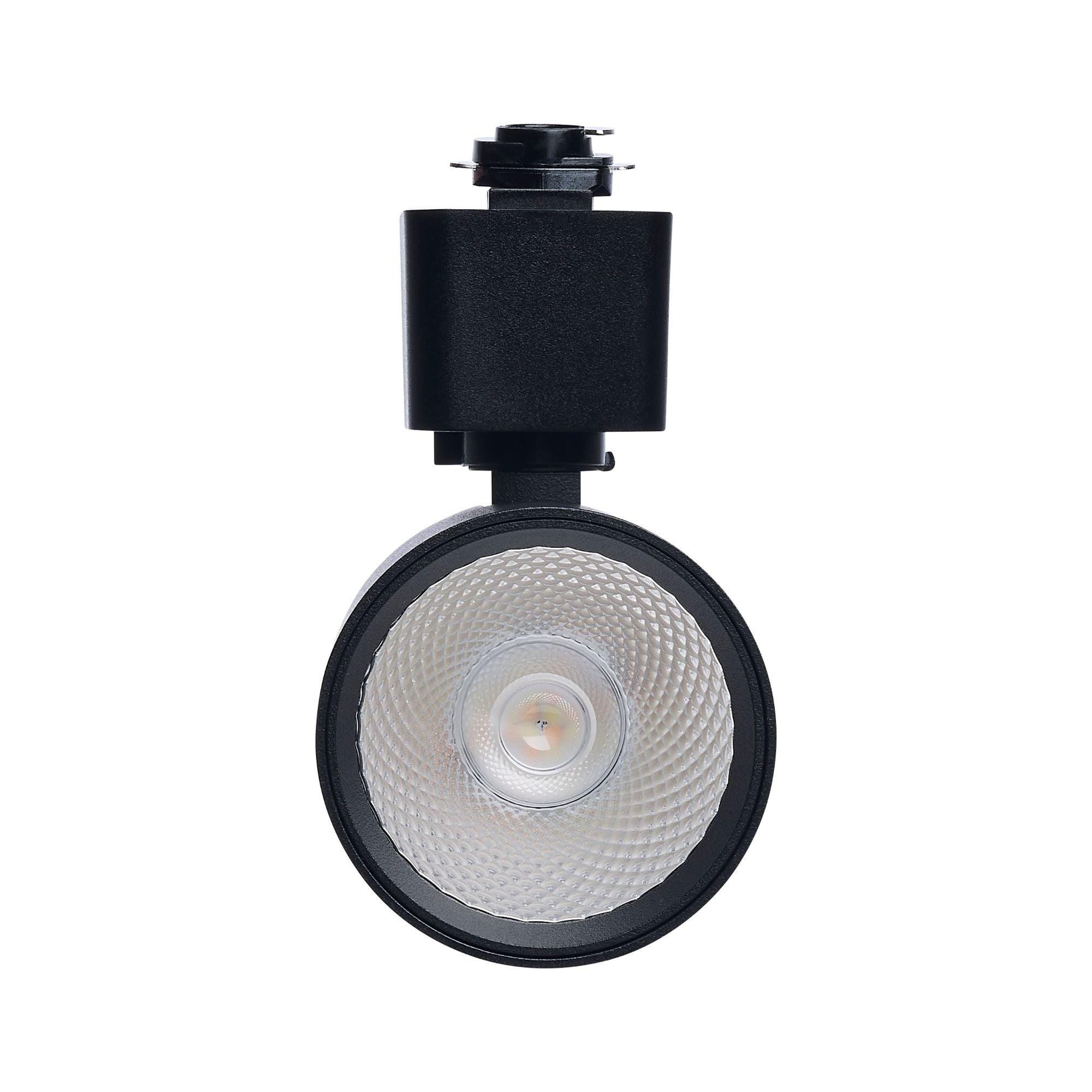 Satco Round Track Head, H-Type, Black, Selectable CCT, 500 Lumens, 36° Beam Angle