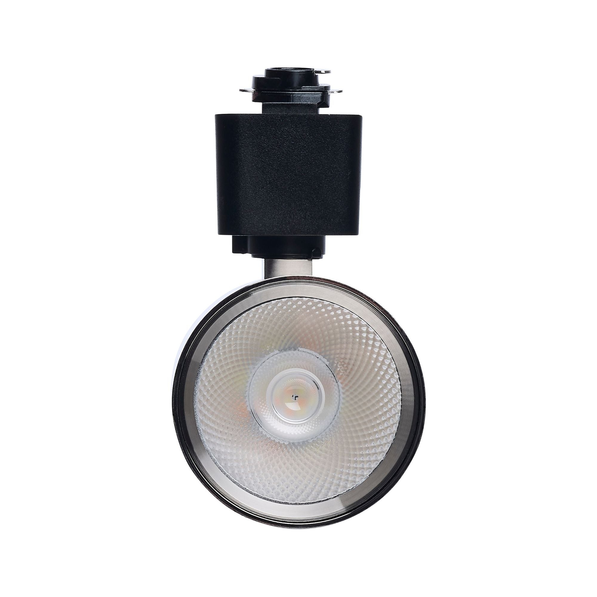 Satco Round Track Head, H-Type, Brushed Nickel, Selectable CCT, 500 Lumens, 48° Beam Angle