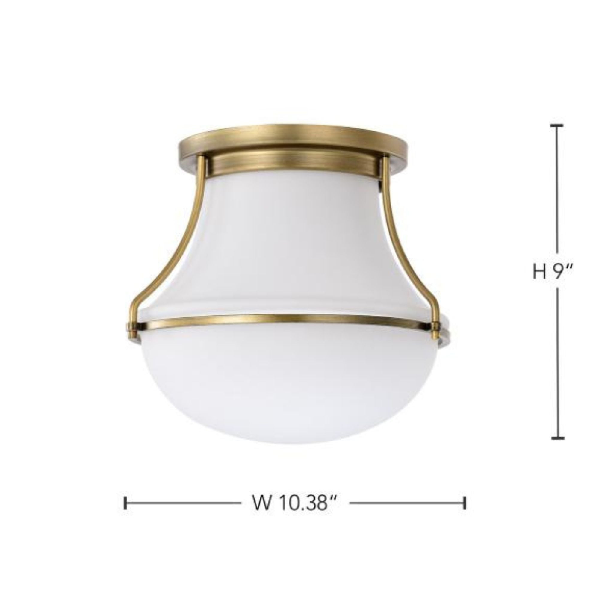 Valdora 10" Flush Mount, Natural Brass Finish