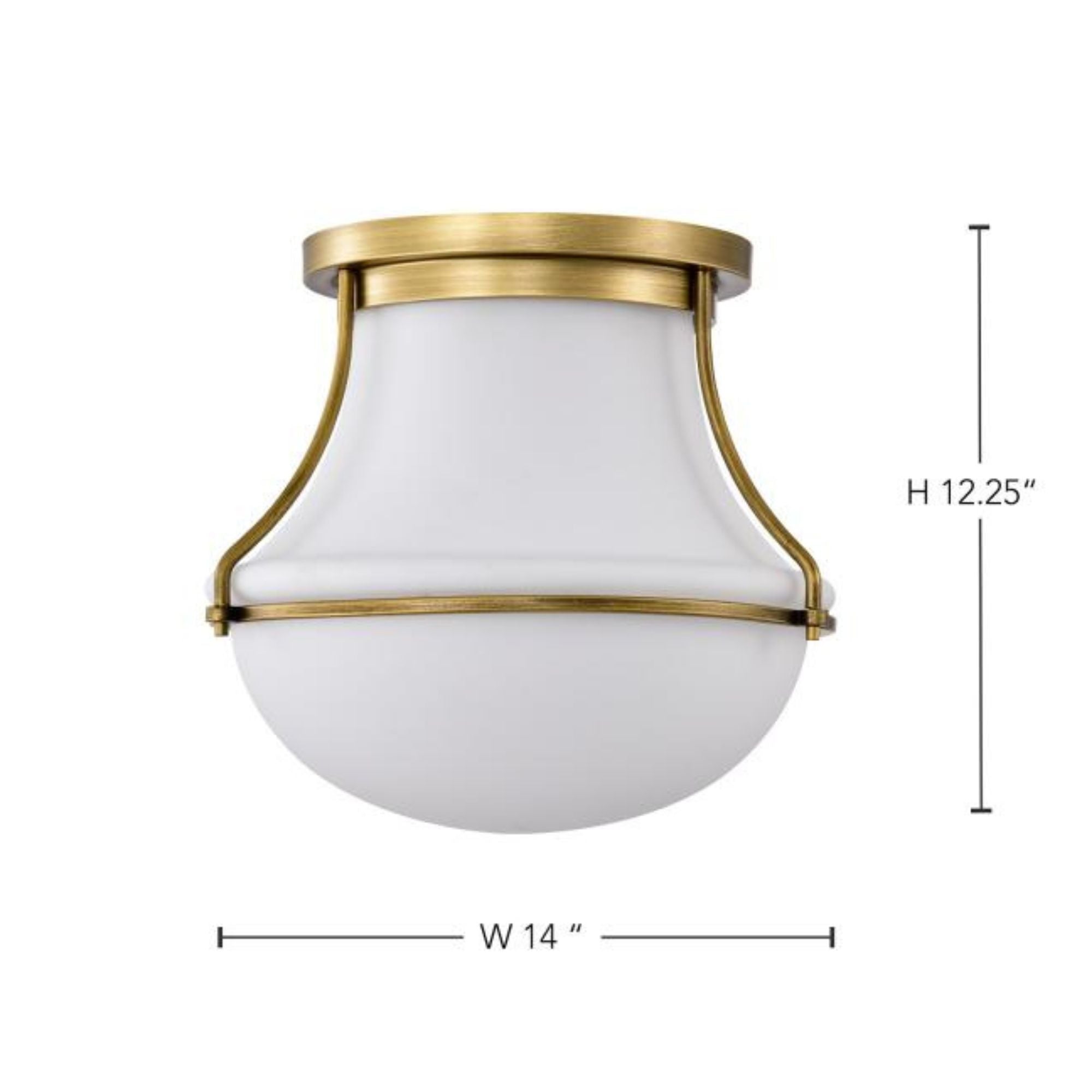 Valdora 14" Flush Mount, Natural Brass Finish