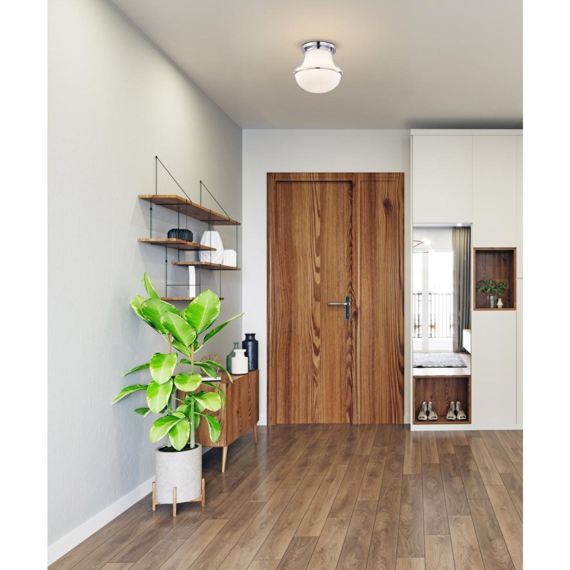 Valdora 10" Flush Mount, Polished Nickel Finish