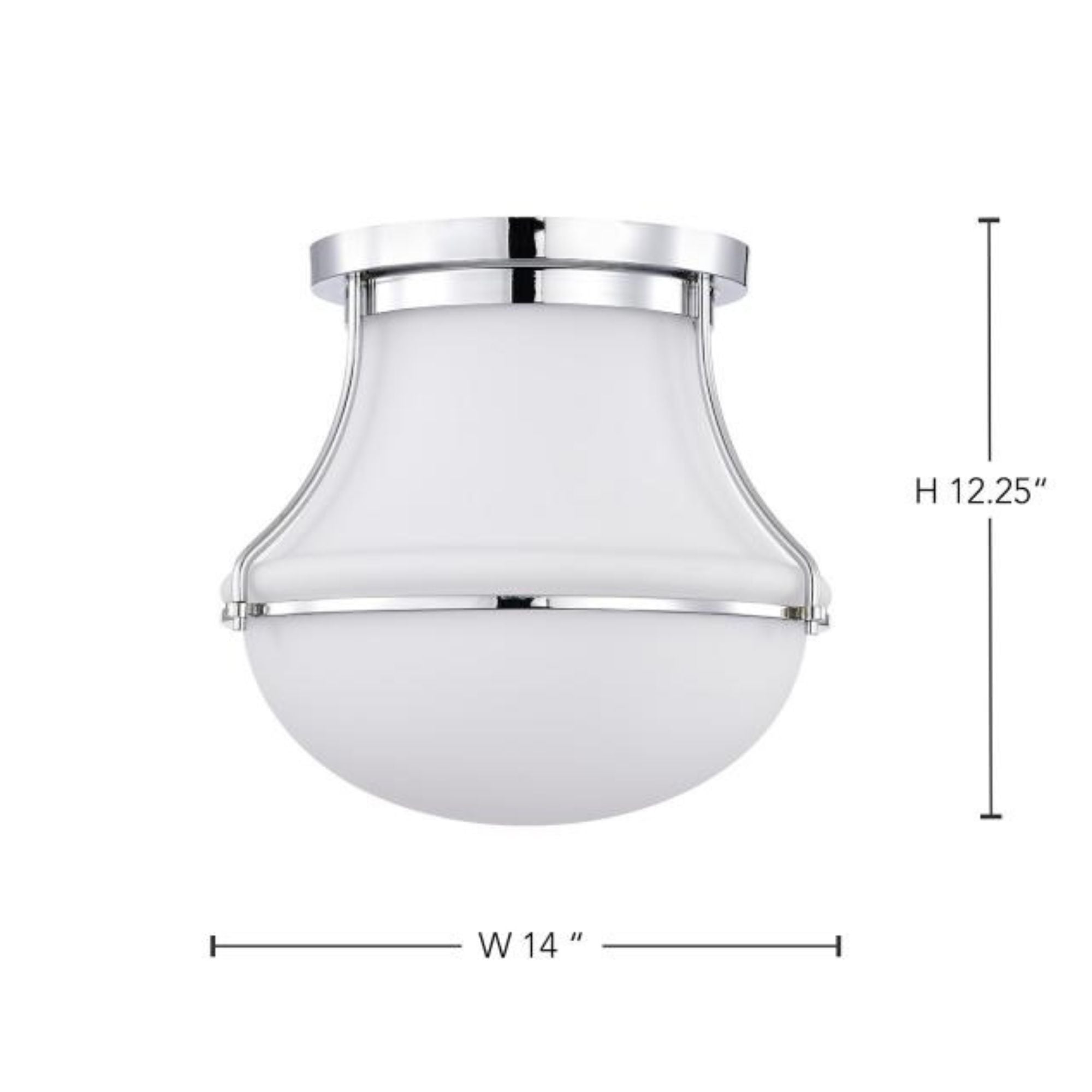 Valdora 14" Flush Mount, Polished Nickel Finish