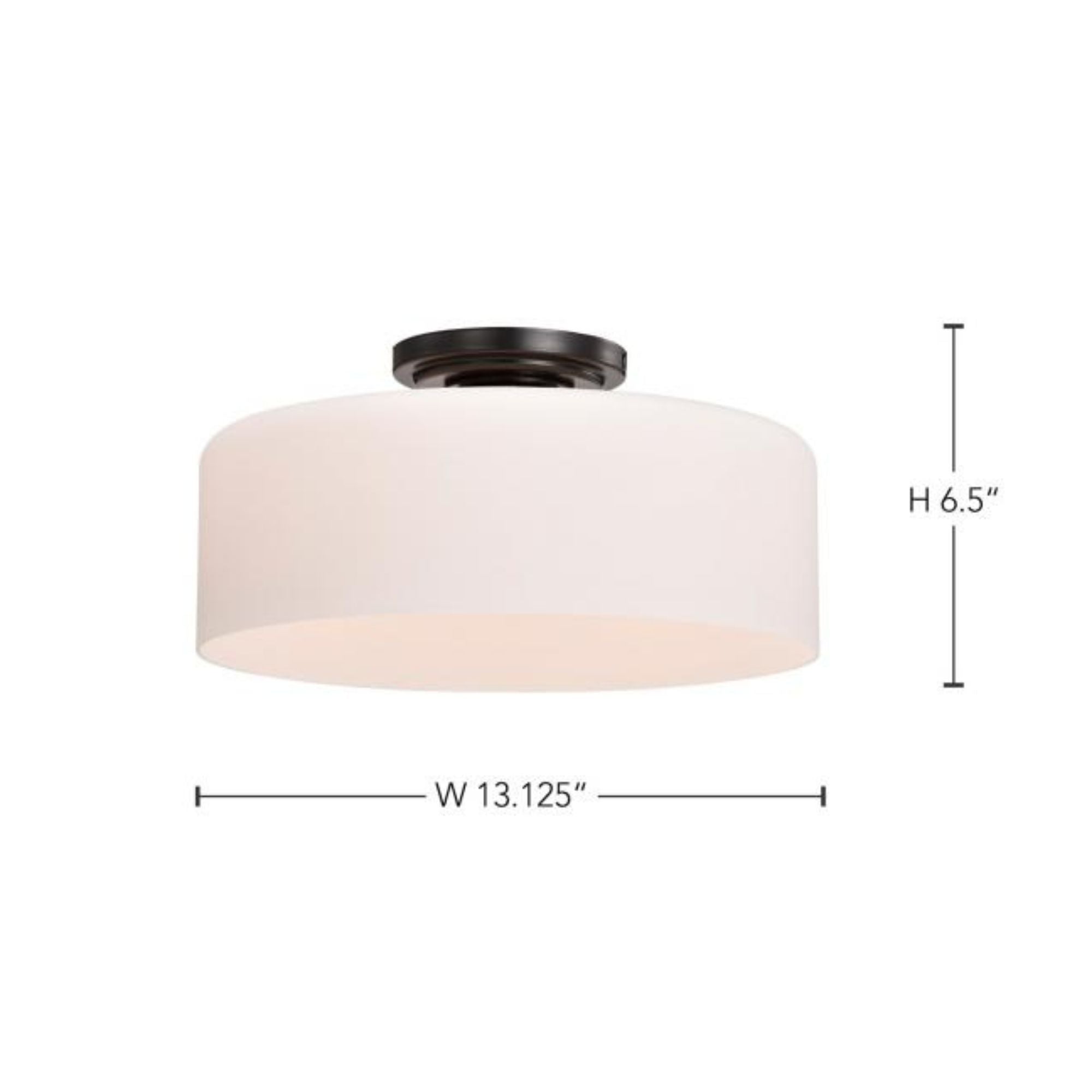 Warren 15" Semi-flush Mount, Gun Metal Finish