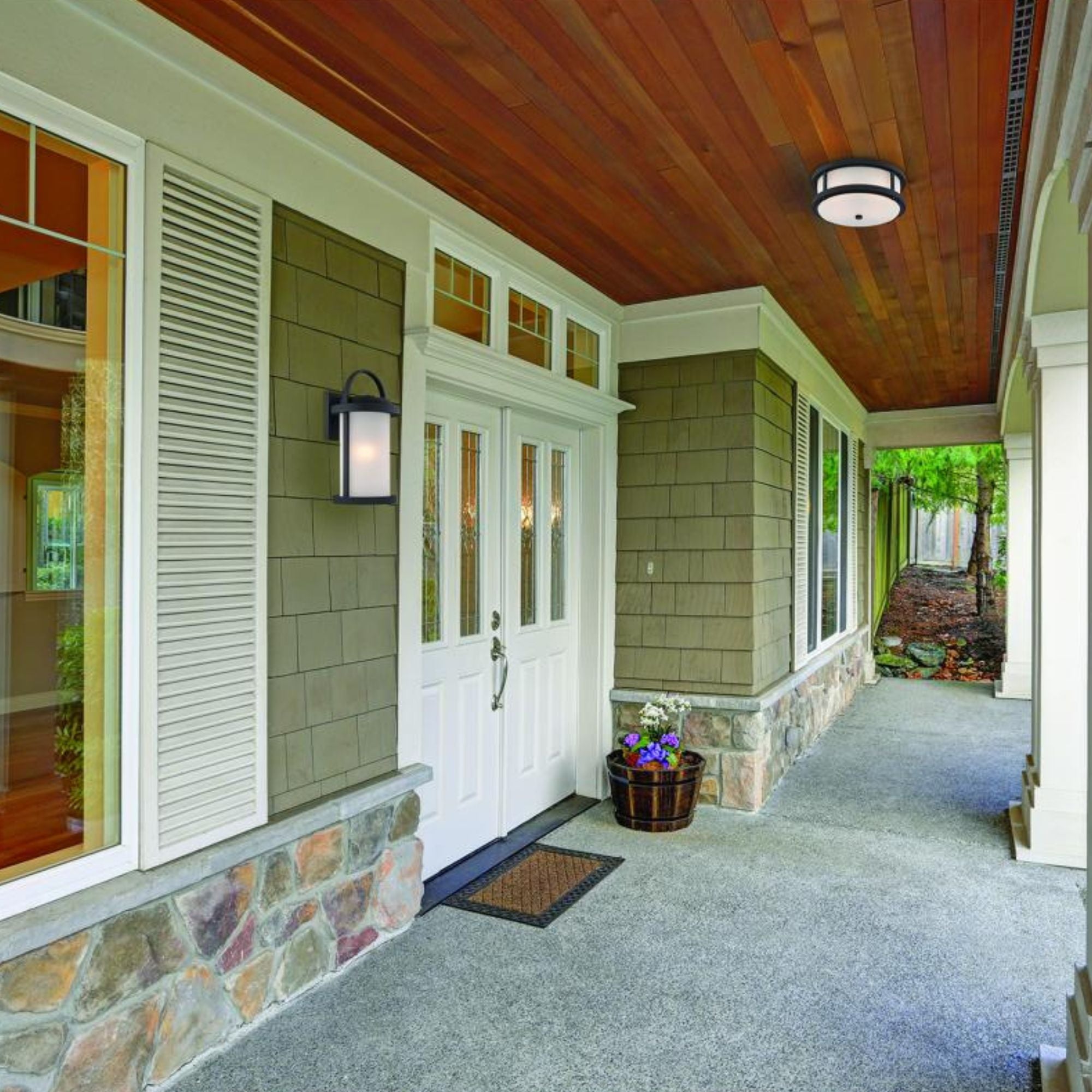 Willis 14" LED Outdoor Flush Mount, Black Finish