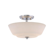 Willow 13" 2 Lights Semi Flush Mount, Polished Nickel finish