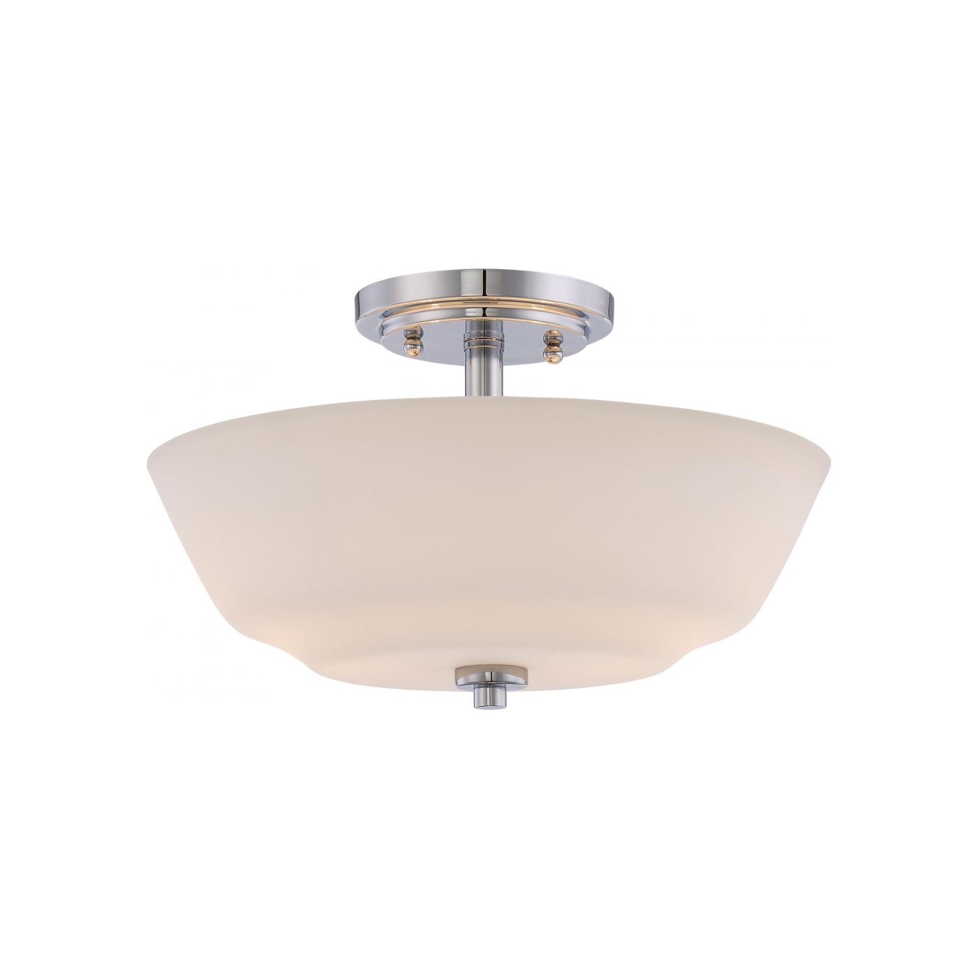 Willow 13" 2 Lights Semi Flush Mount, Polished Nickel finish