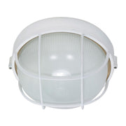 10" Round Cage Bulkhead Light, Semi Gloss White - Bees Lighting