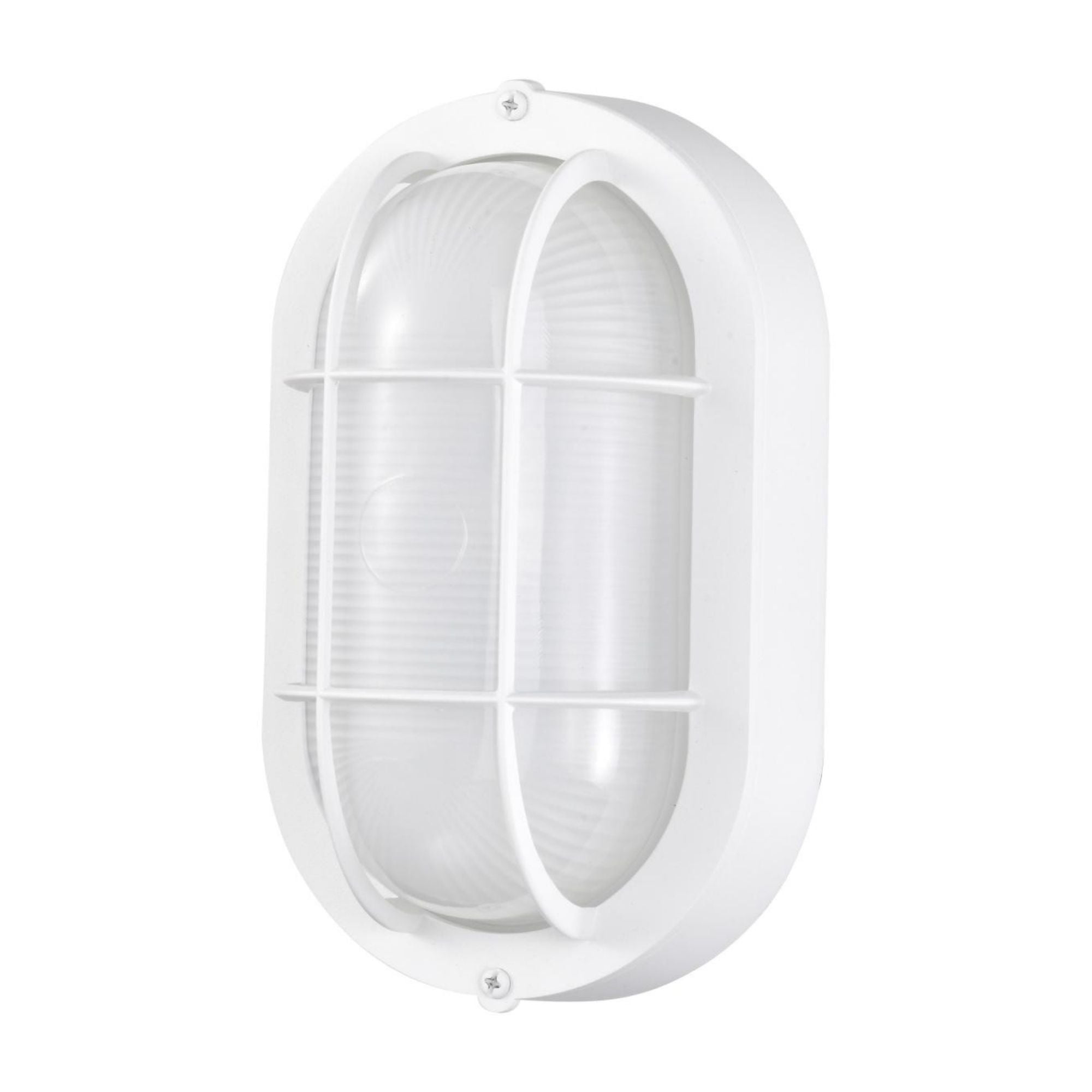 8.5" LED Oval Bulk Head Light, White Glass - Bees Lighting