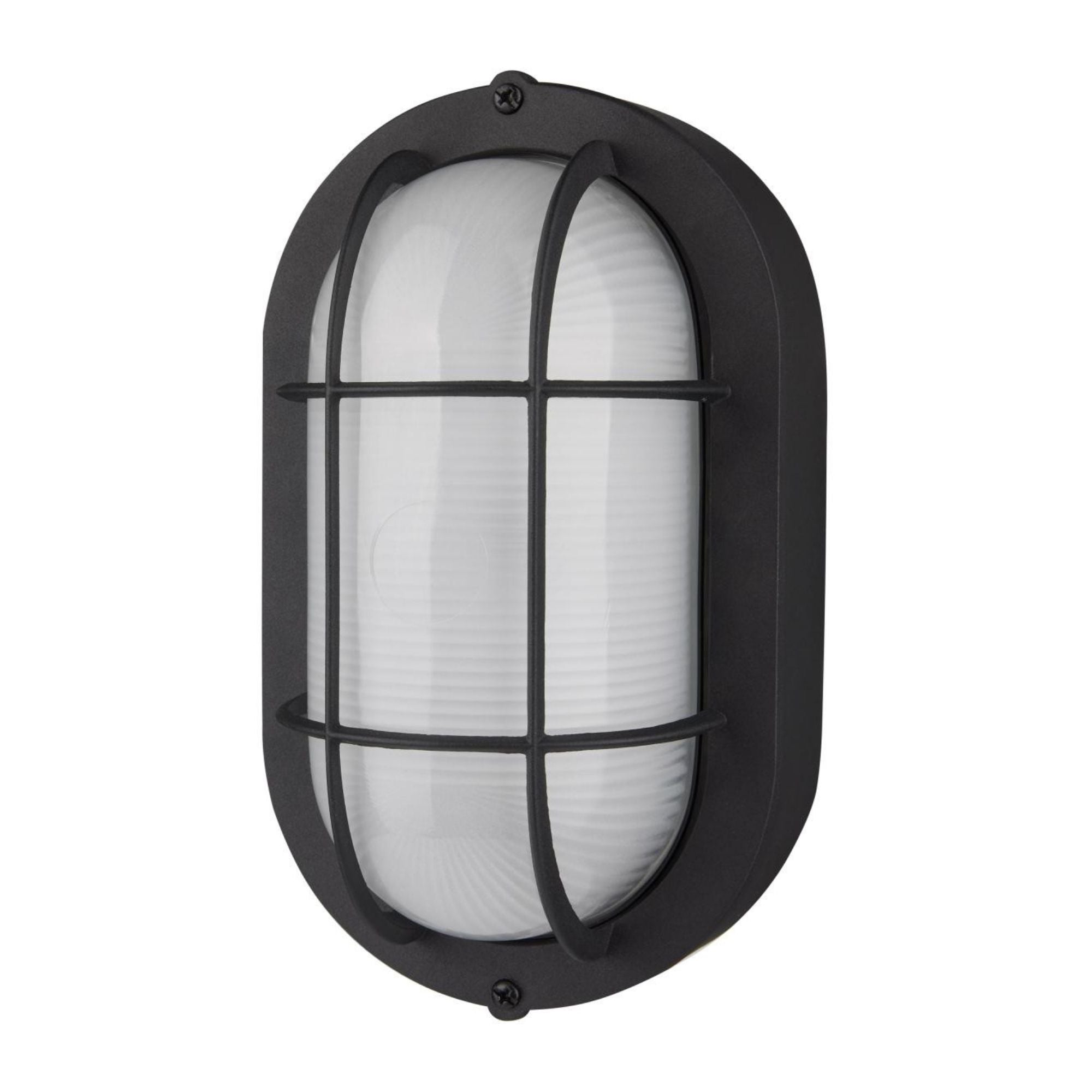 8.5" LED Oval Bulk Head Light, White Glass - Bees Lighting