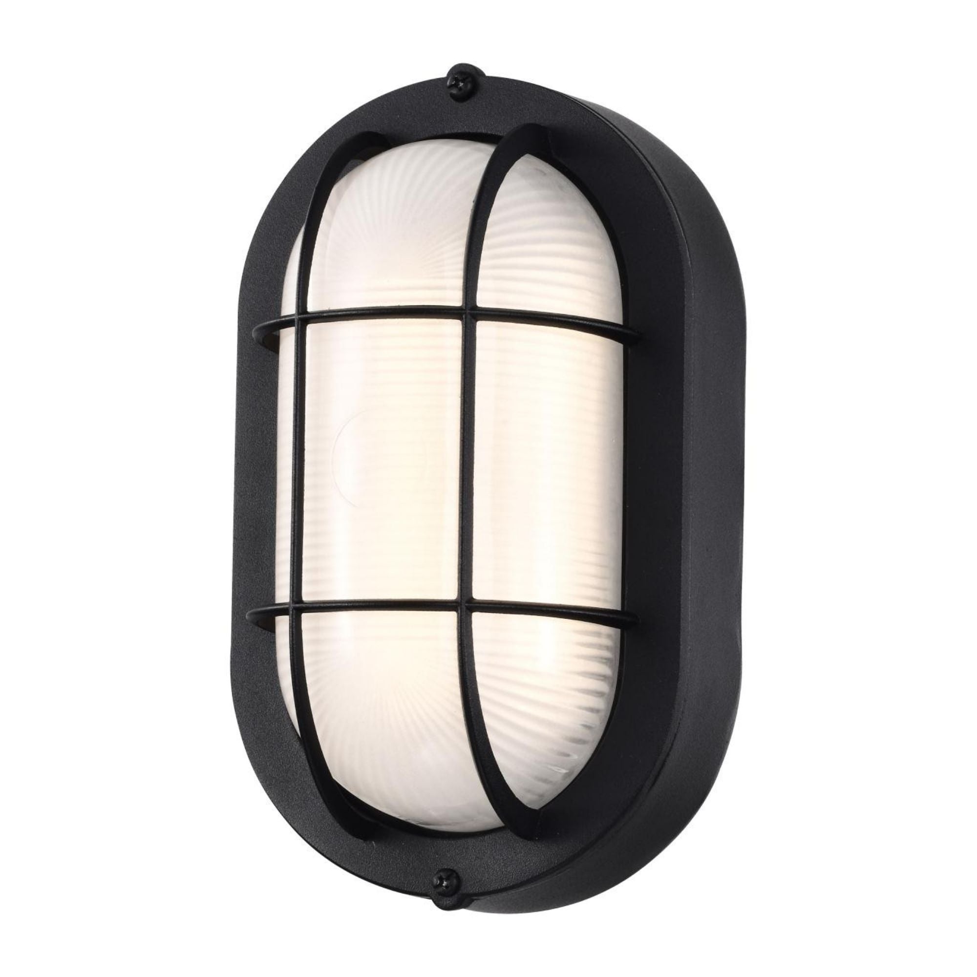 8.5" LED Oval Bulk Head Light, 800 Lm, 3000K, Black - Bees Lighting