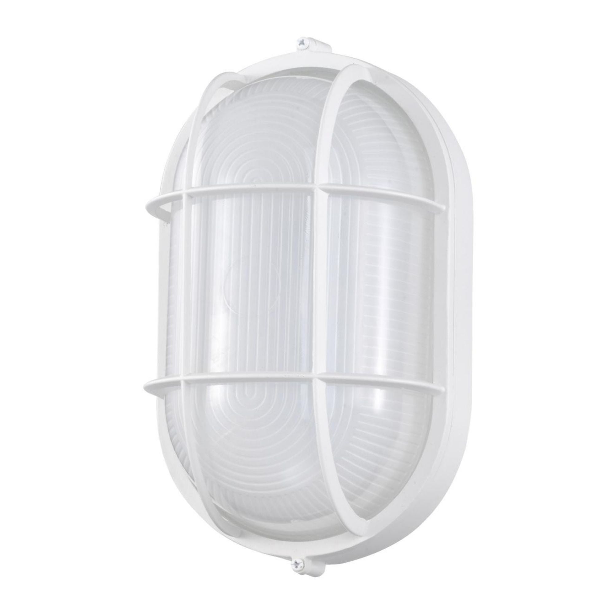 11" LED Oval Bulk Head Light, White Glass - Bees Lighting