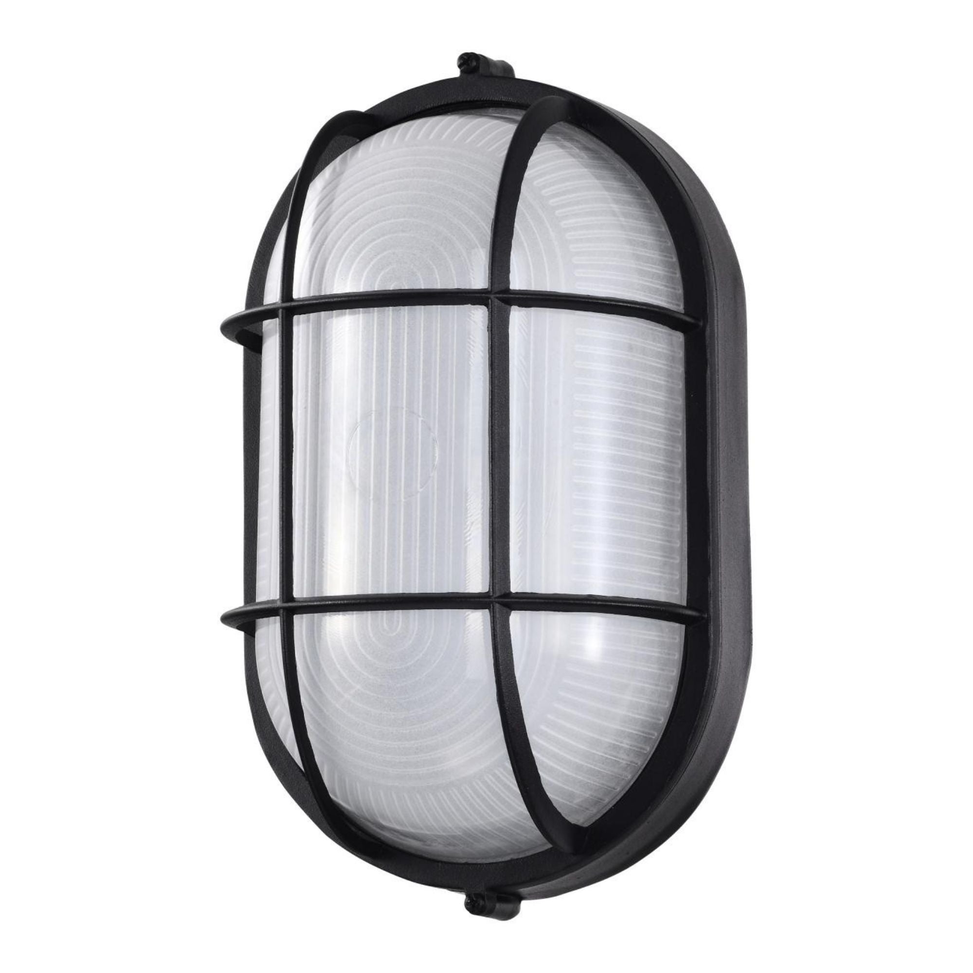 11" LED Oval Bulk Head Light, White Glass - Bees Lighting