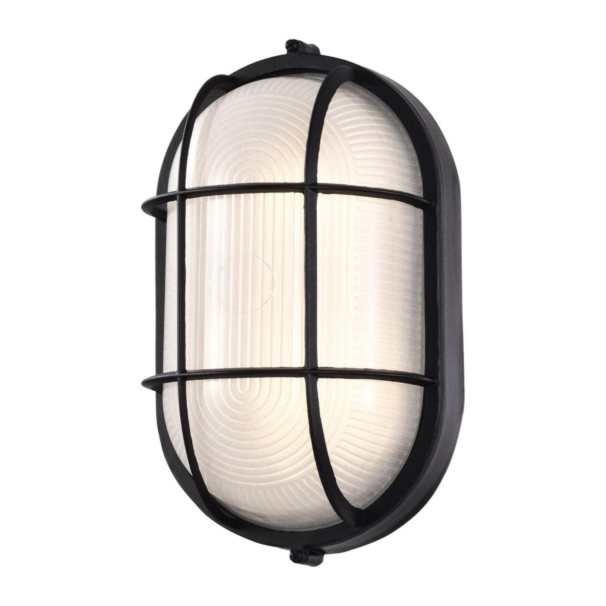 11" LED Oval Bulk Head Light, 1000 Lm, 3000K, Black - Bees Lighting