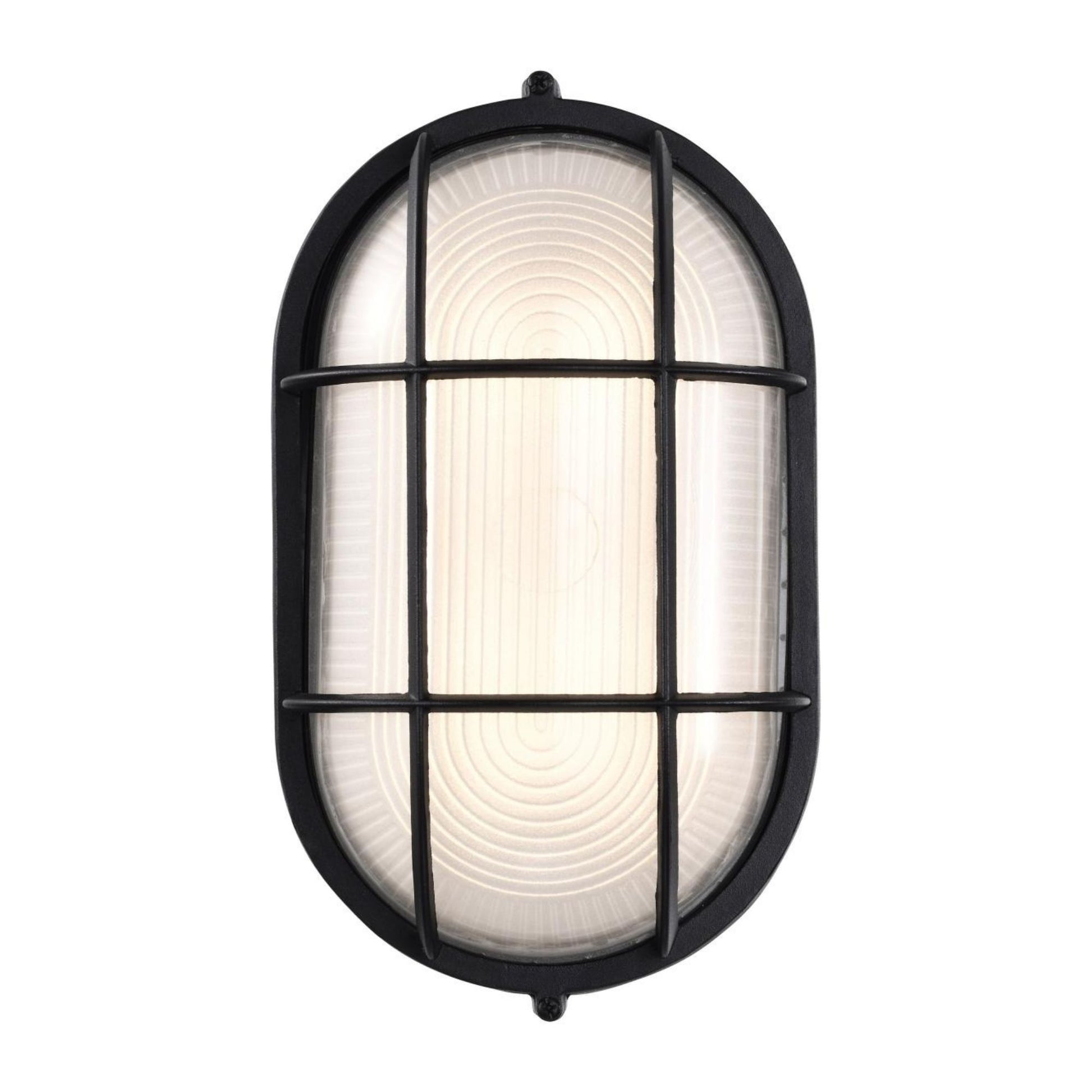 11" LED Oval Bulk Head Light, 1000 Lm, 3000K, Black - Bees Lighting