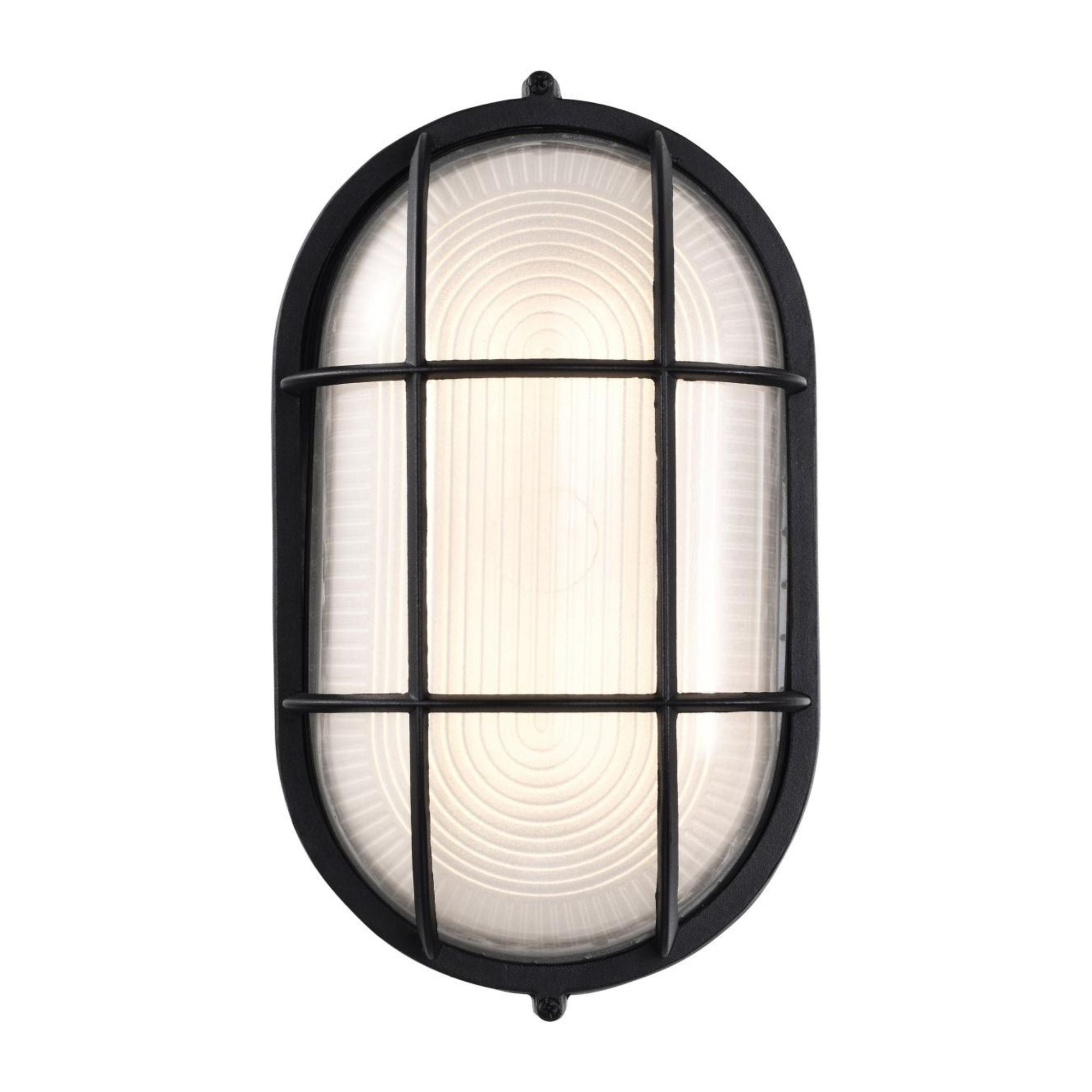 11" LED Oval Bulk Head Light, 1000 Lm, 3000K, Black - Bees Lighting