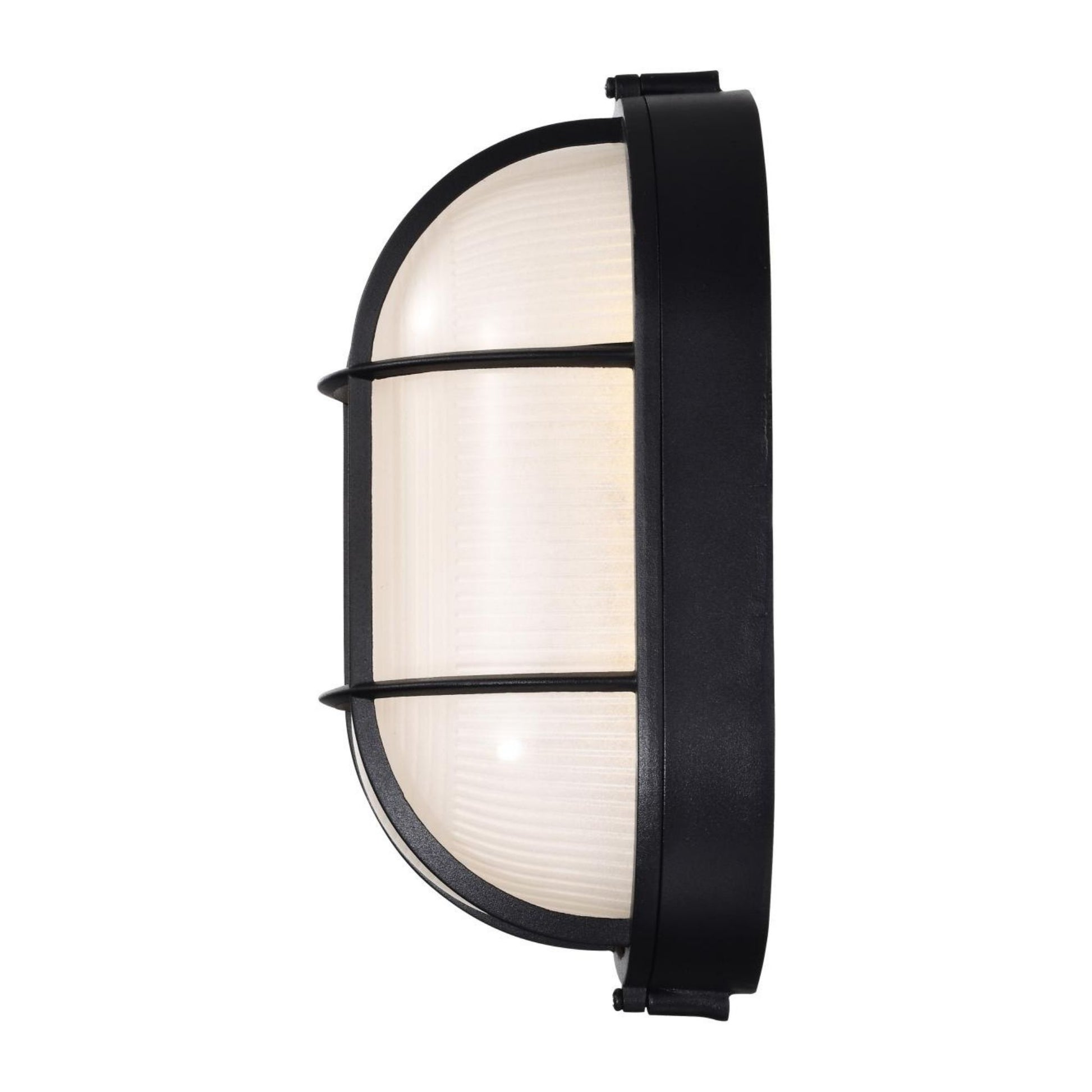 11" LED Oval Bulk Head Light, 1000 Lm, 3000K, Black - Bees Lighting
