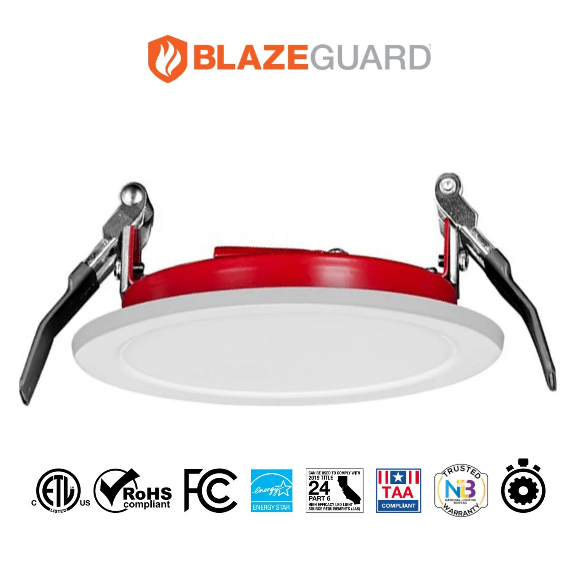 Blazeguard 6" Fire-Rated Recessed Downlight, 1200 Lm, 5-CCT, 120-277V - Bees Lighting