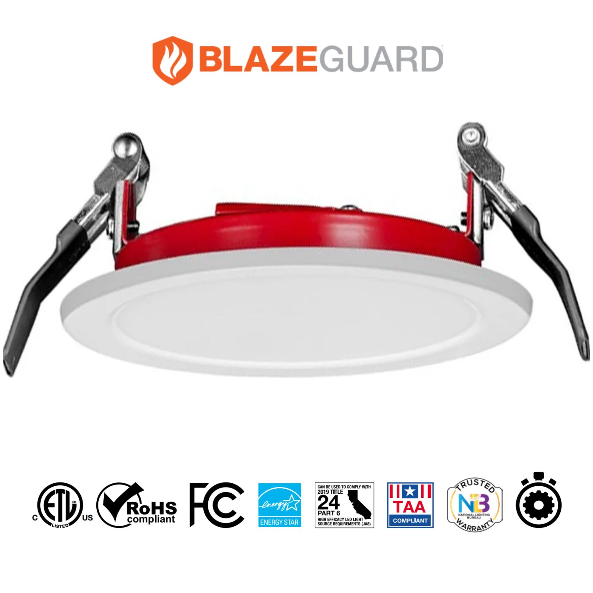 Blazeguard 8" Fire-Rated Recessed Downlight, 1600 Lm, 5-CCT, 120-277V - Bees Lighting