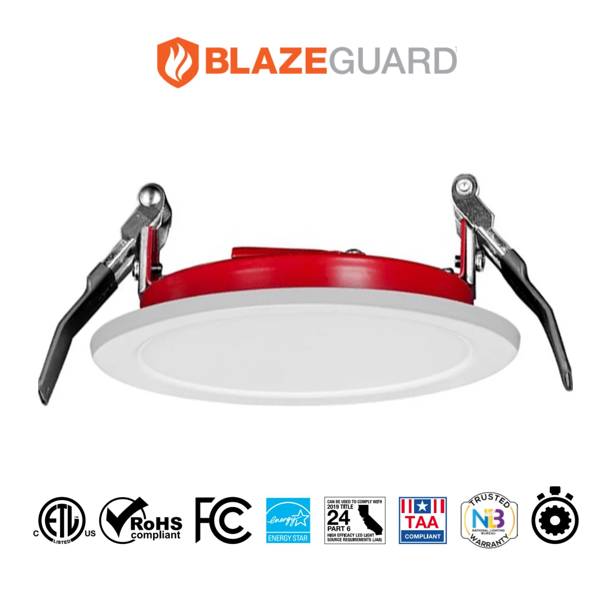 Blazeguard 8" Fire-Rated Recessed Downlight, 1600 Lm, 5-CCT, 120-277V
