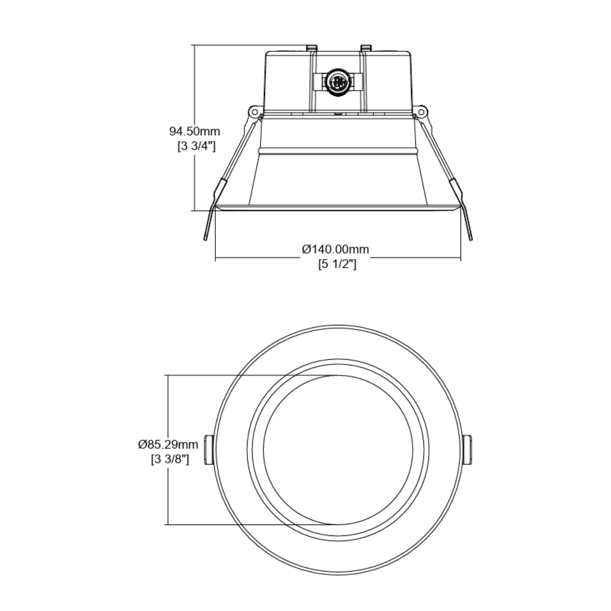 Sylvania 67685 4 in. Open Deep Regressed Downlight 10W 1000 Lumens Selectable CCT 120-277V