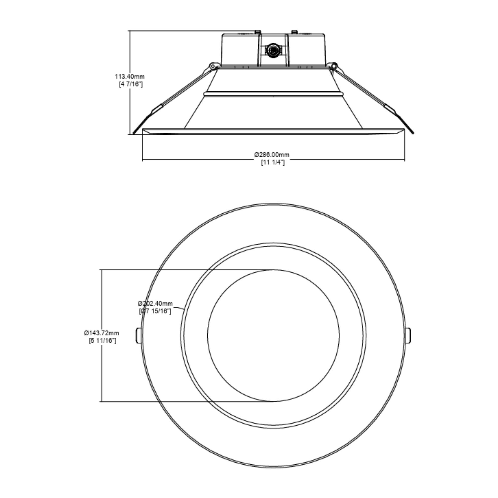 Sylvania 67690 10 in. Open Deep Regressed Downlight 37W 4500 Lumens Selectable CCT 120-277V