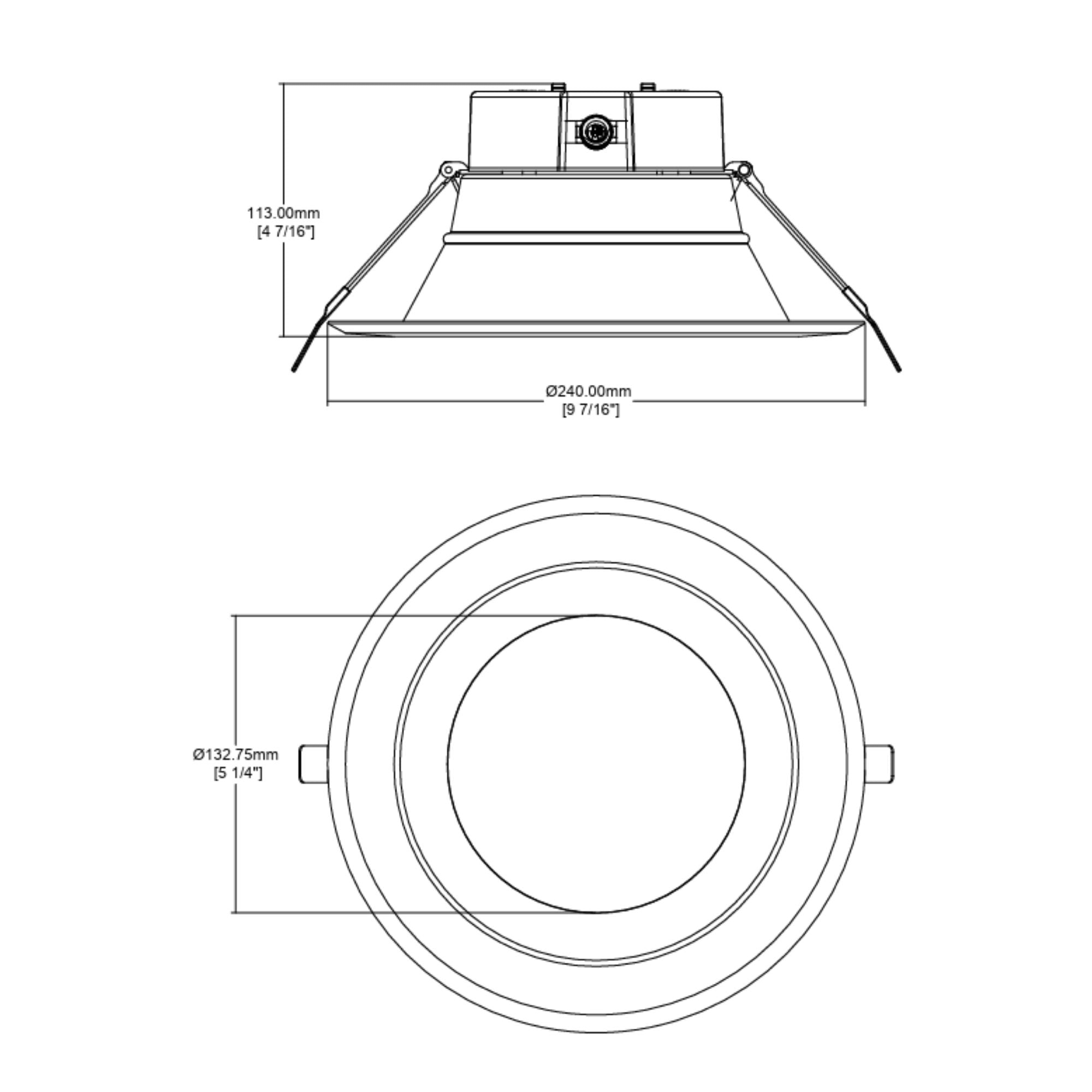 Sylvania 67693 8 in. Open Deep Regressed Downlight 30W 3500 Lumens Selectable CCT 120-347V